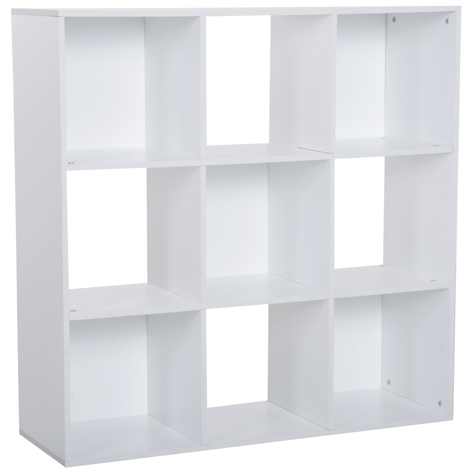 HOMCOM 3-tier 9 Cubes Storage Unit Particle Board Cabinet Bookcase Organiser Home Office Shelves White - North Peak Garden Furniture