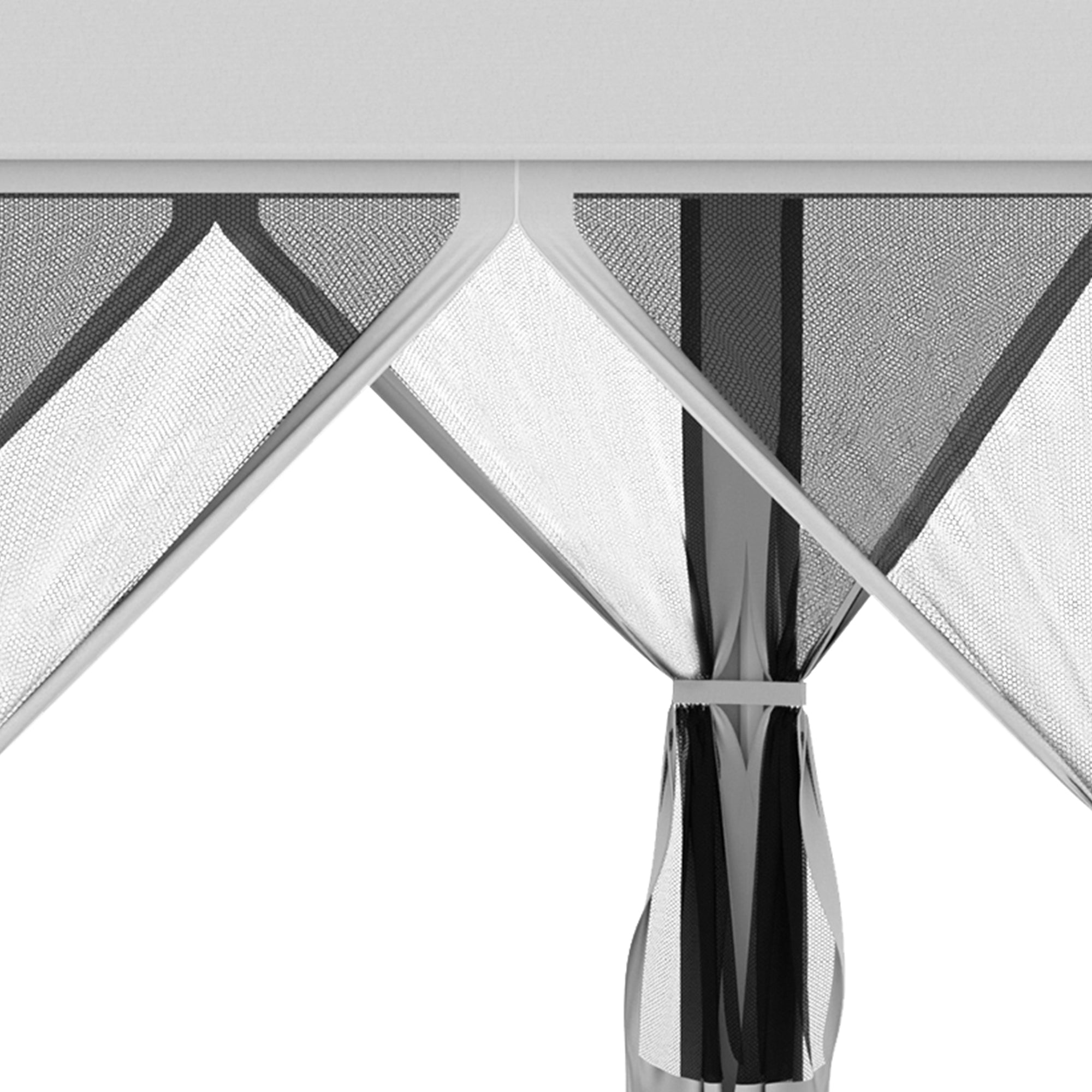 Outsunny 3.2m Pop Up Gazebo Hexagonal Canopy Tent Outdoor Sun Protection with Mesh Sidewalls, Handy Bag, Light Grey - North Peak Garden Furniture
