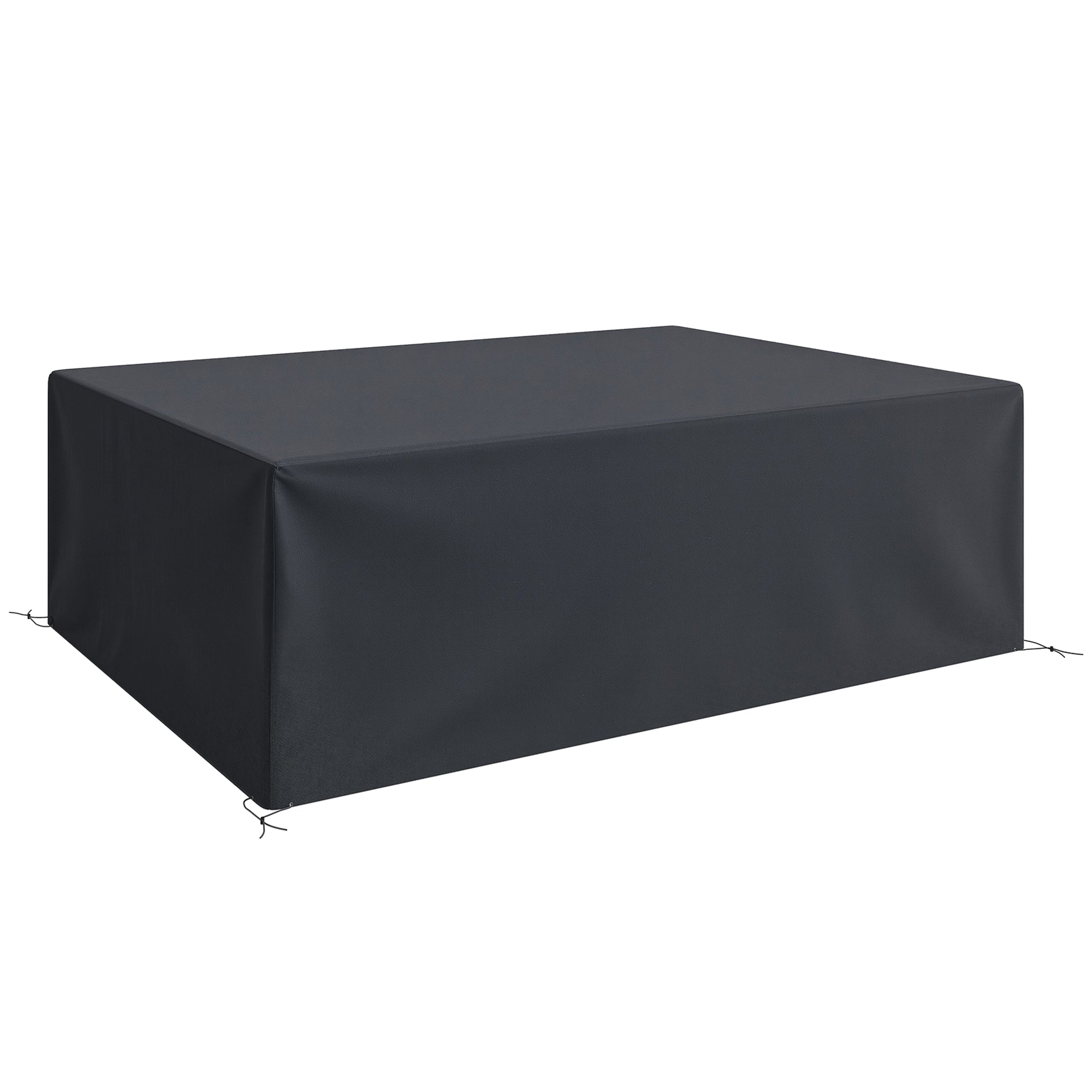 Outsunny 600D Oxford Outdoor Garden Furniture Sofa Set Cover, Waterproof Anti-UV Rattan Sun Lounger Protection Protector Cover, 275L x 205W x 90Hcm, Black - North Peak Garden Furniture