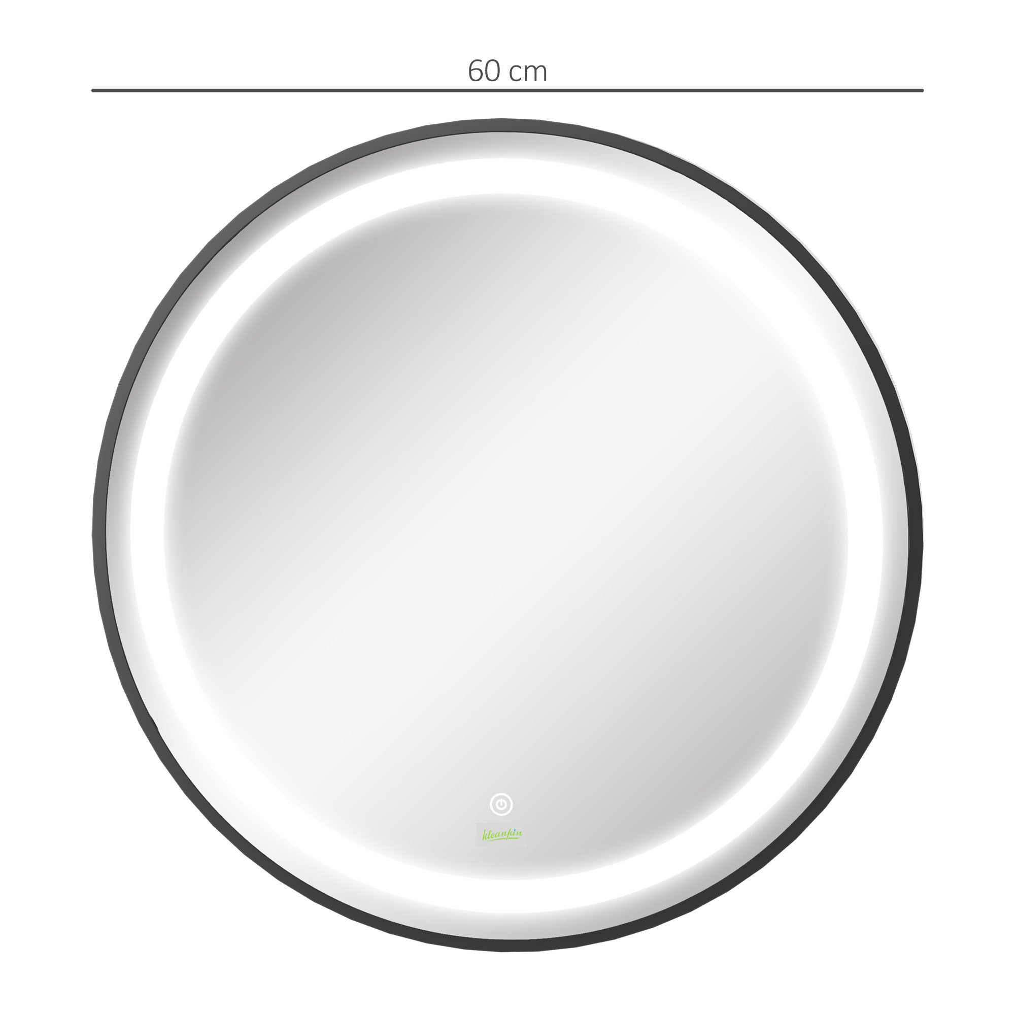 kleankin Round LED Bathroom Mirror, Dimmable Lighted Wall-Mounted Mirror with 3 Temperature Colours, Memory Function, Hardwired - North Peak Garden Furniture