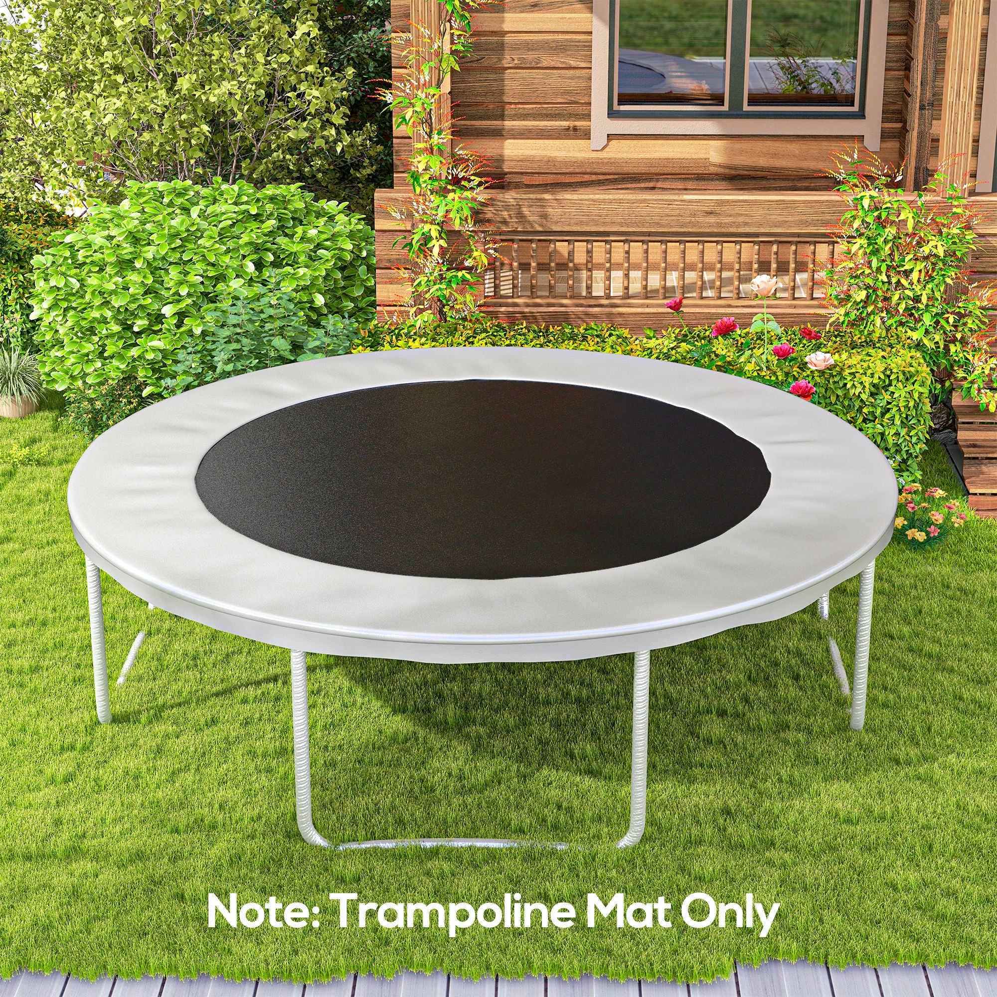 SPORTNOW Replacement Trampoline Mat with Spring Pull Tool, 72 V-Hooks, for 12ft Trampoline using 14cm Springs
