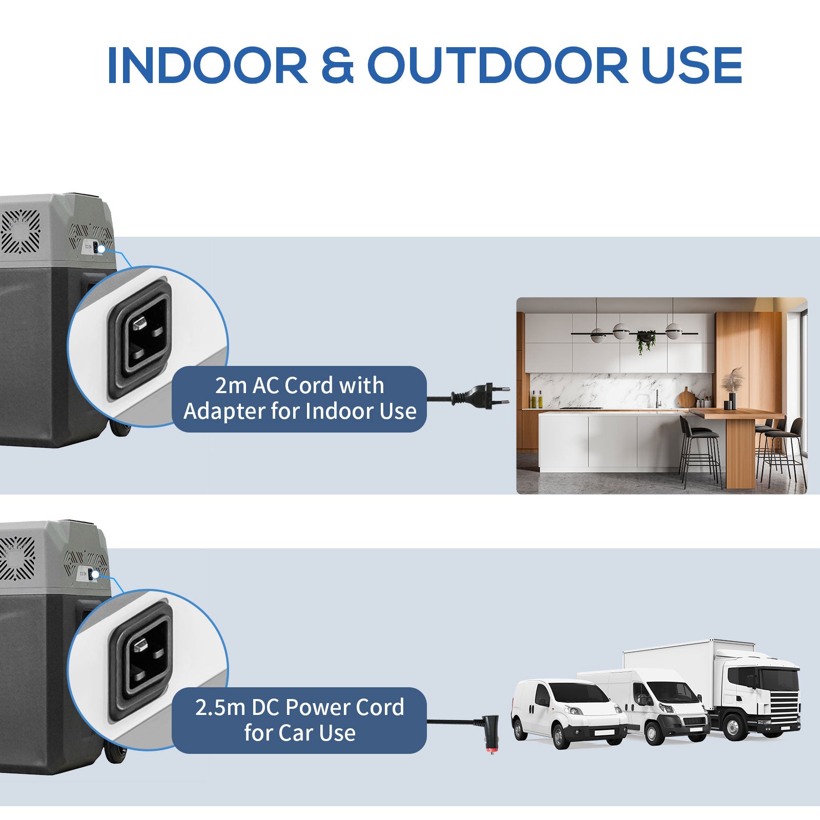 HOMCOM Car Refrigerator, Portable 12/24V 50 Litre Compressor Fridge Freezer, Electric Cooler Box for Camping, Travel, Picnic, Down to -20℃ - North Peak Garden Furniture