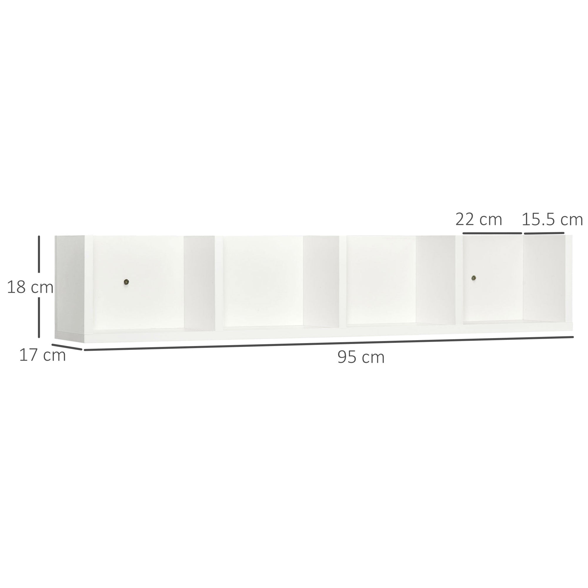 HOMCOM Wall Mount 84 CD / 56 DVD/Blu-ray/ Media Storage Rack 4 Cubes Wooden Shelf Organizer Unit Bookcase Display (White) - North Peak Garden Furniture