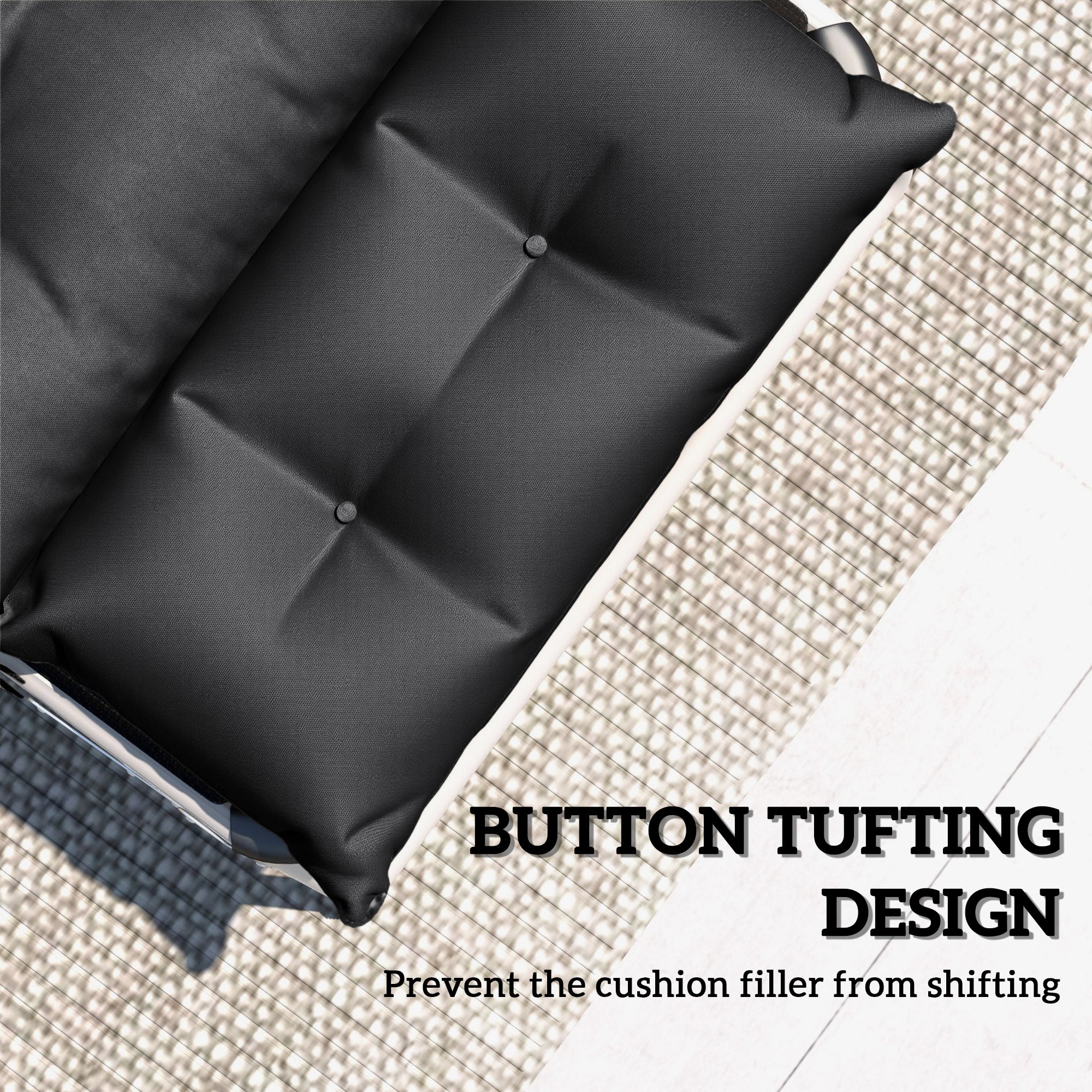Outsunny Set of Two 190 x 56cm Sun Lounger Cushions - Black
