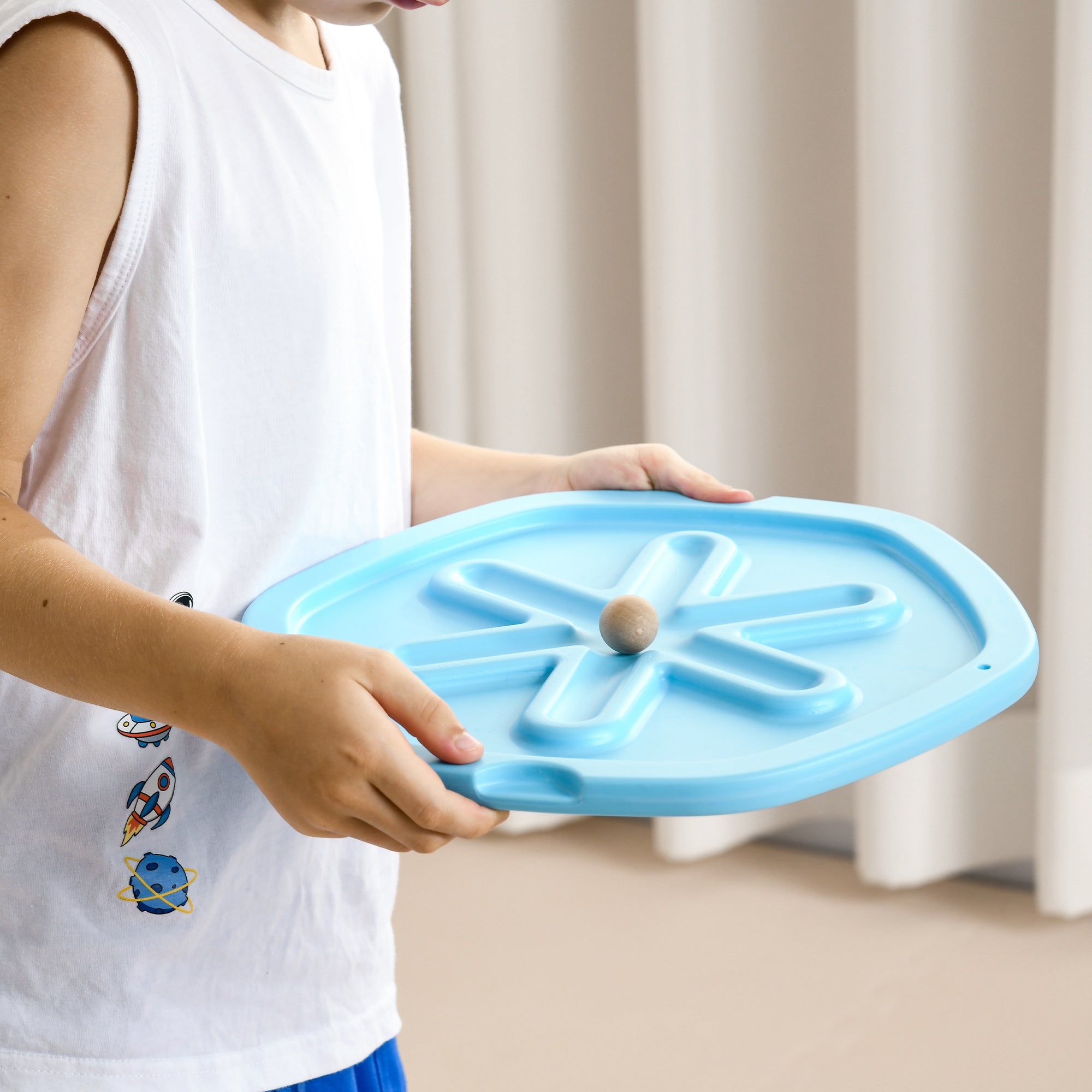 ZONEKIZ Two-In-One Balance Board, Kids Wobble Board with Ball - Blue - North Peak Garden Furniture