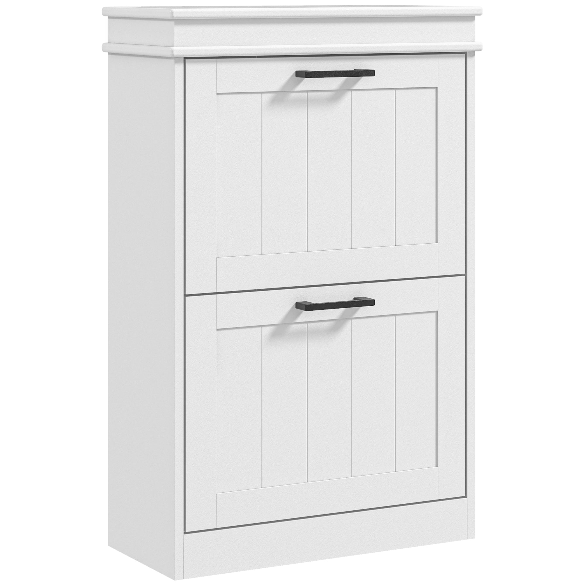 HOMCOM Two-Drawer Minimalistic Shoe Storage Cabinet, for 10 Shoes - North Peak Garden Furniture