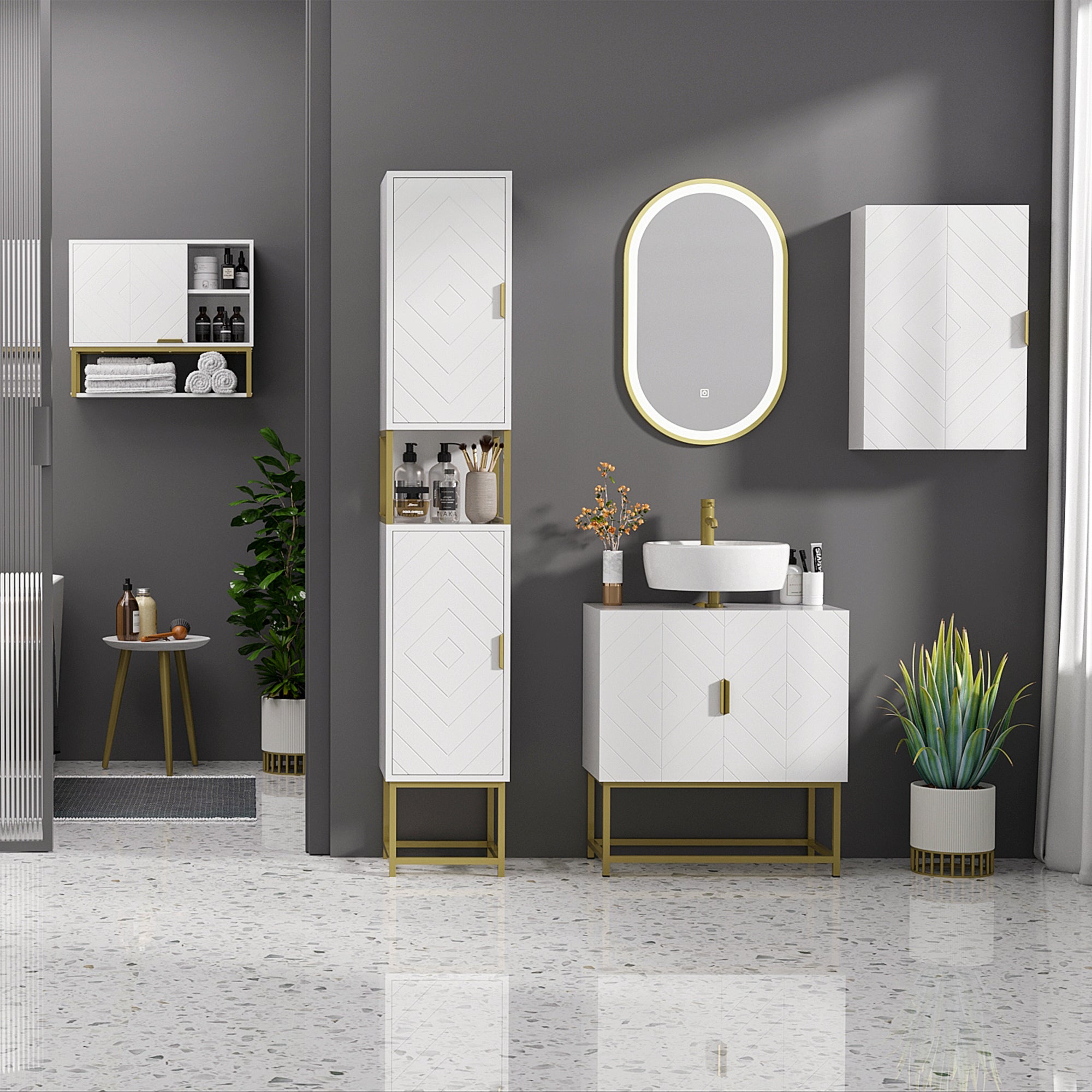 kleankin Narrow Bathroom Storage Cabinet, Freestanding Tallboy Storage Unit with Adjustable Shelf, 2 Doors and Steel Base, Slim Corner Organizer, White - North Peak Garden Furniture