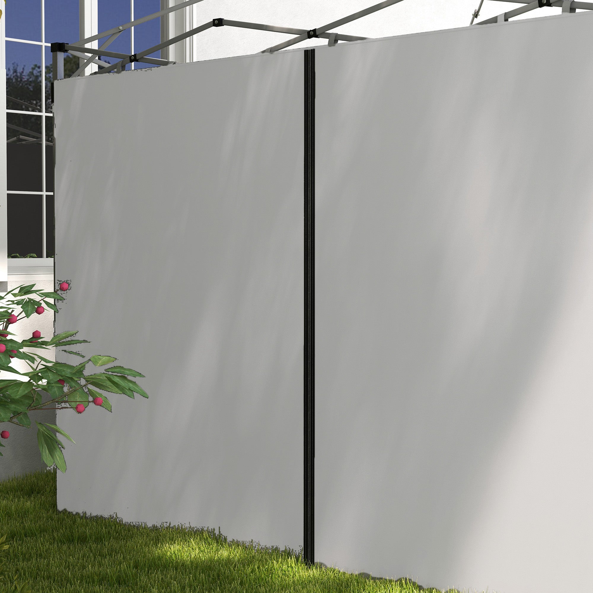 Outsunny Set of Two 3 x 3(m) Replacement Zipped Gazebo Walls - Grey - North Peak Garden Furniture