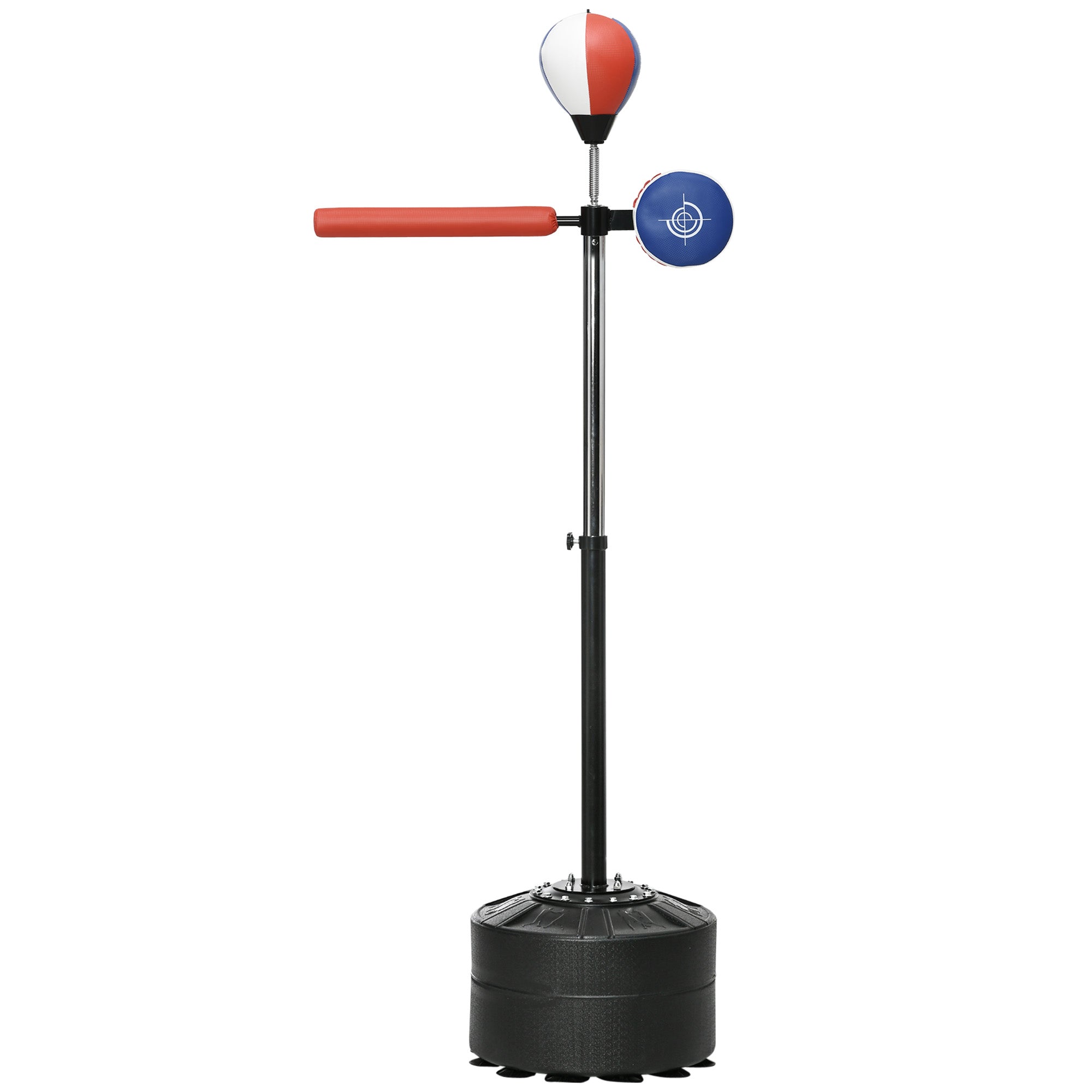 SPORTNOW Adjustable Speed Bag, Boxing Bag, with Stand, Reflex Bar, Punching Pad, Multicolour - North Peak Garden Furniture