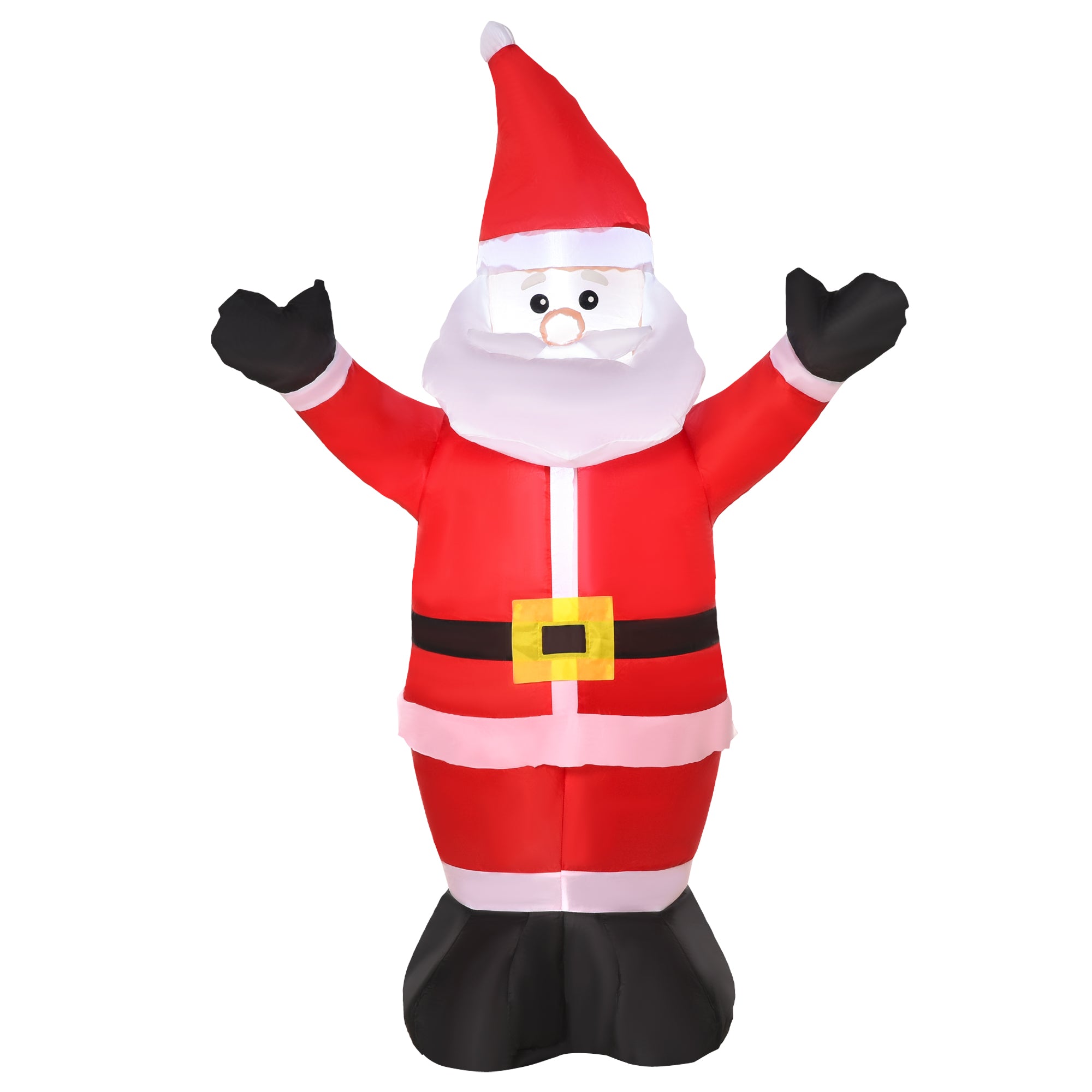 HOMCOM 4ft Inflatable Christmas Santa Claus Xmas Decoration 1 LED Holiday Air Blown Yard Outdoor Décor - North Peak Garden Furniture