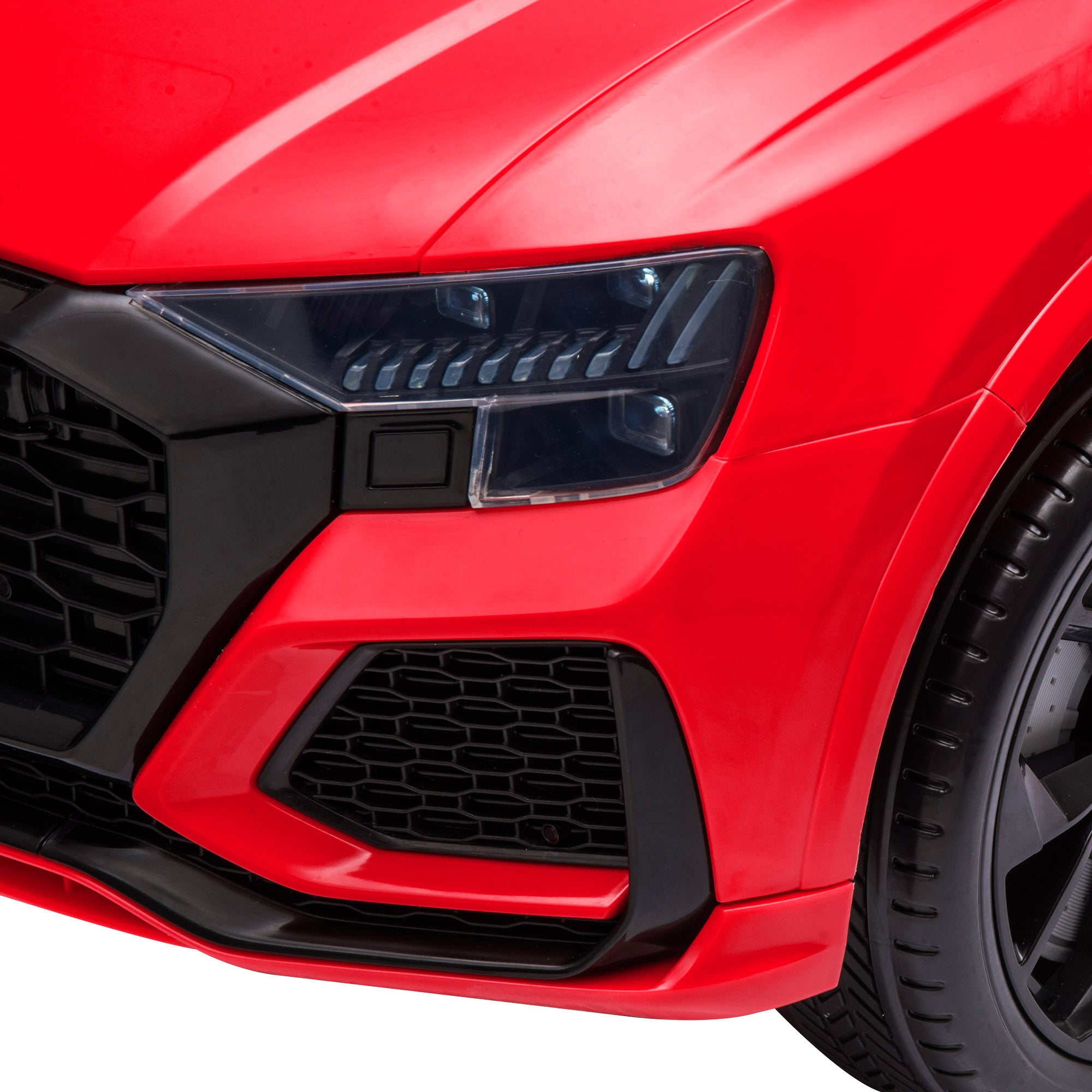 HOMCOM Audi RS Q8 Licensed 6V Kids Electric Ride On Car Toy Car with Remote Control Music Lights USB MP3 for 3-5 Years Old Red - North Peak Garden Furniture