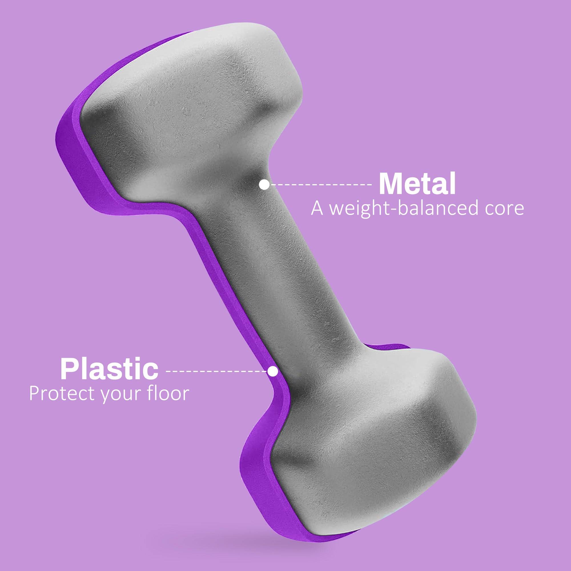 SPORTNOW 2 x 4kg Hexagonal Dumbbells Weights Set with Non-Slip Grip for Home Gym Workout, Purple - North Peak Garden Furniture