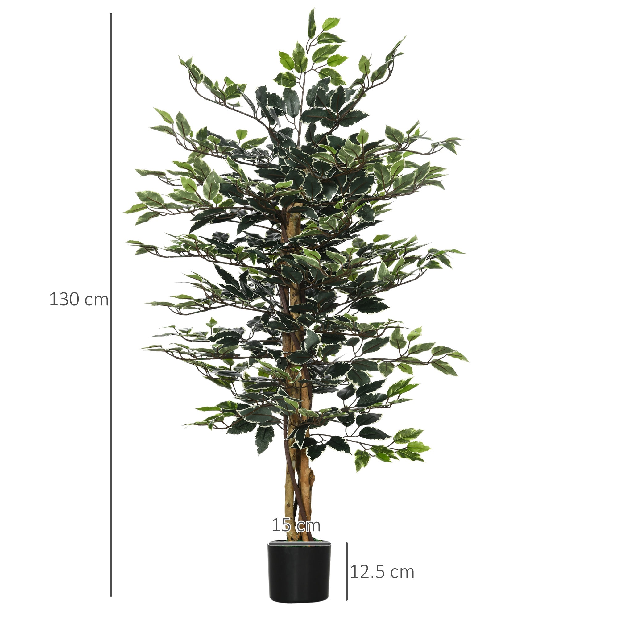 HOMCOM Set of Two Artificial Ficus Trees - North Peak Garden Furniture