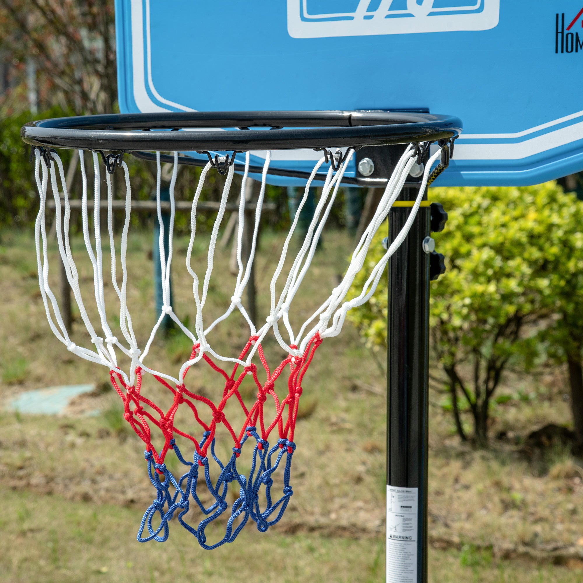 HOMCOM Adjustable Basketball Hoop and Stand, with Wheels and Weight Base Blue