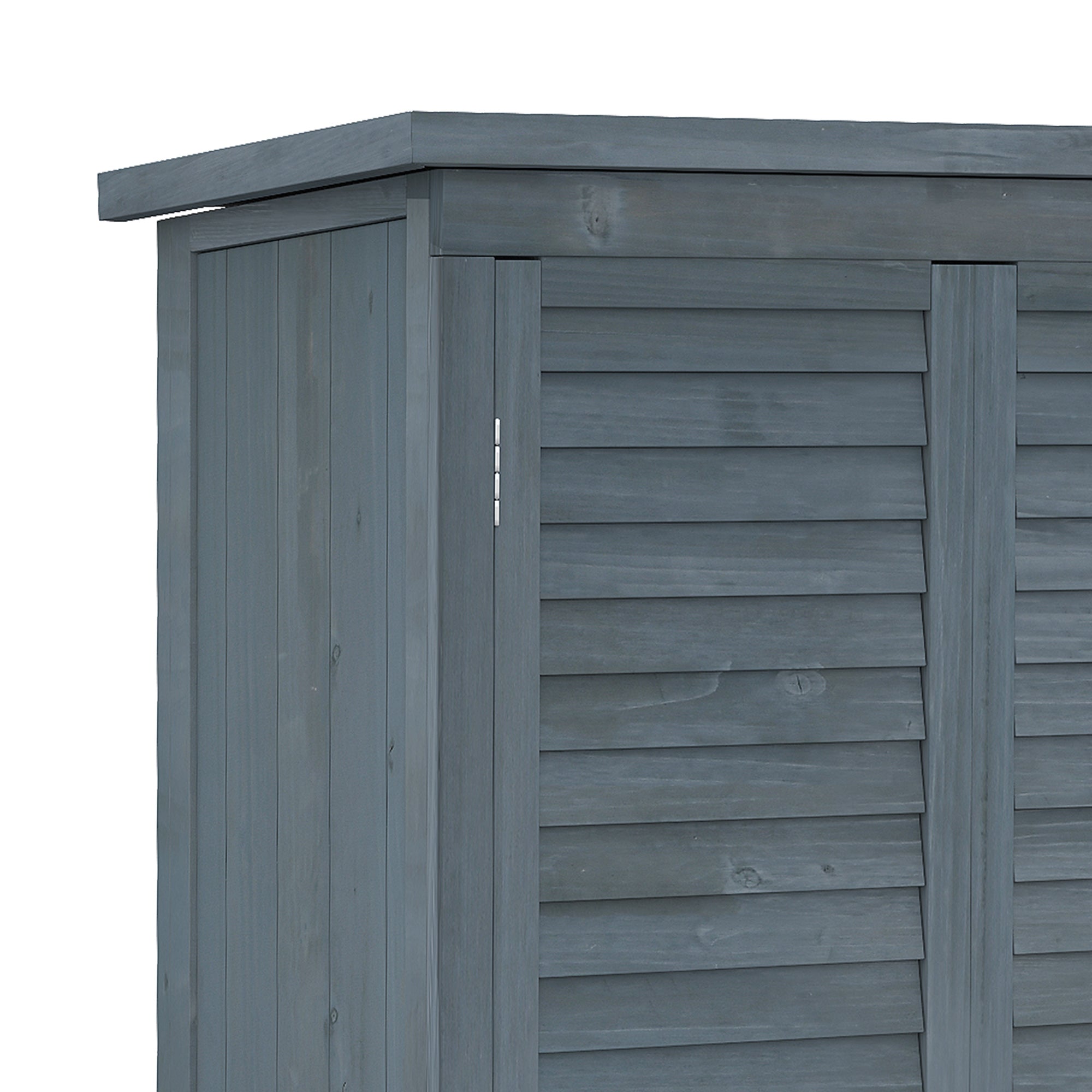 Outsunny 39.5 x 79cm Fir Wood Garden Shed - Grey - North Peak Garden Furniture