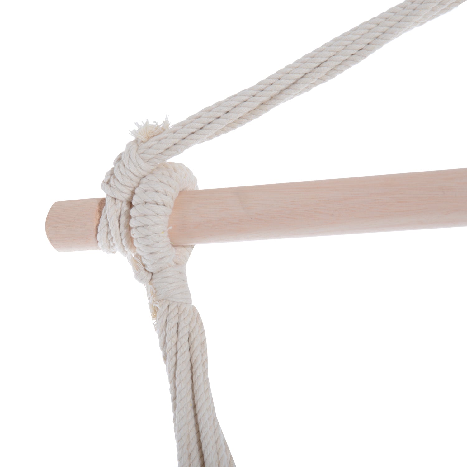 Outsunny Outdoor Hanging Rope Chair with Cotton Rope, Garden Hammock Chair with Wooden Support Bar Cotton Cloth, Portable Garden Chair for Patio & Tree, Green - North Peak Garden Furniture