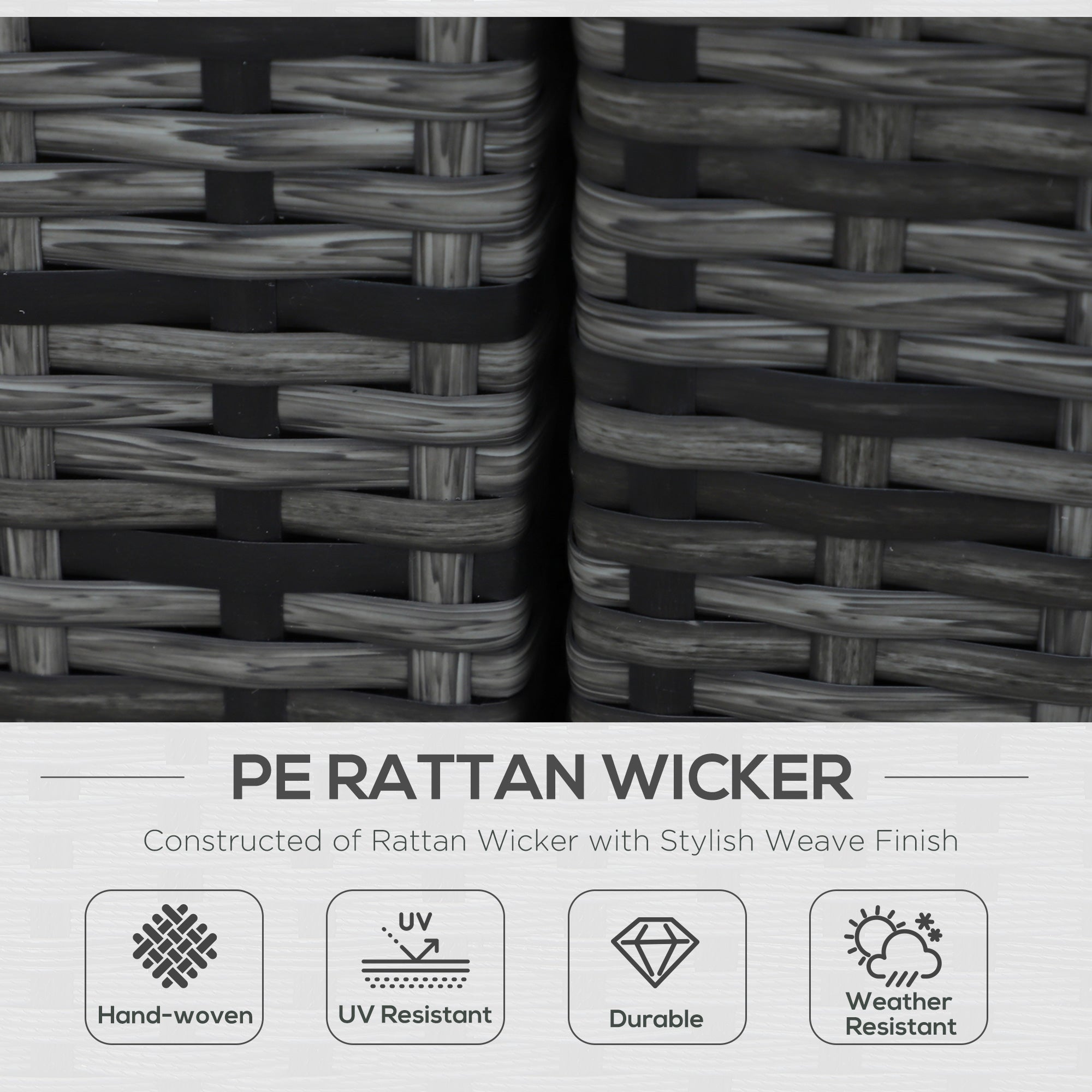 Outsunny 8 Pieces PE Rattan Corner Sofa Set with Thick Cushions, Aluminium Outdoor Rattan Garden Furniture Set with Glass Top Table, No Assembly Required, Grey - North Peak Garden Furniture