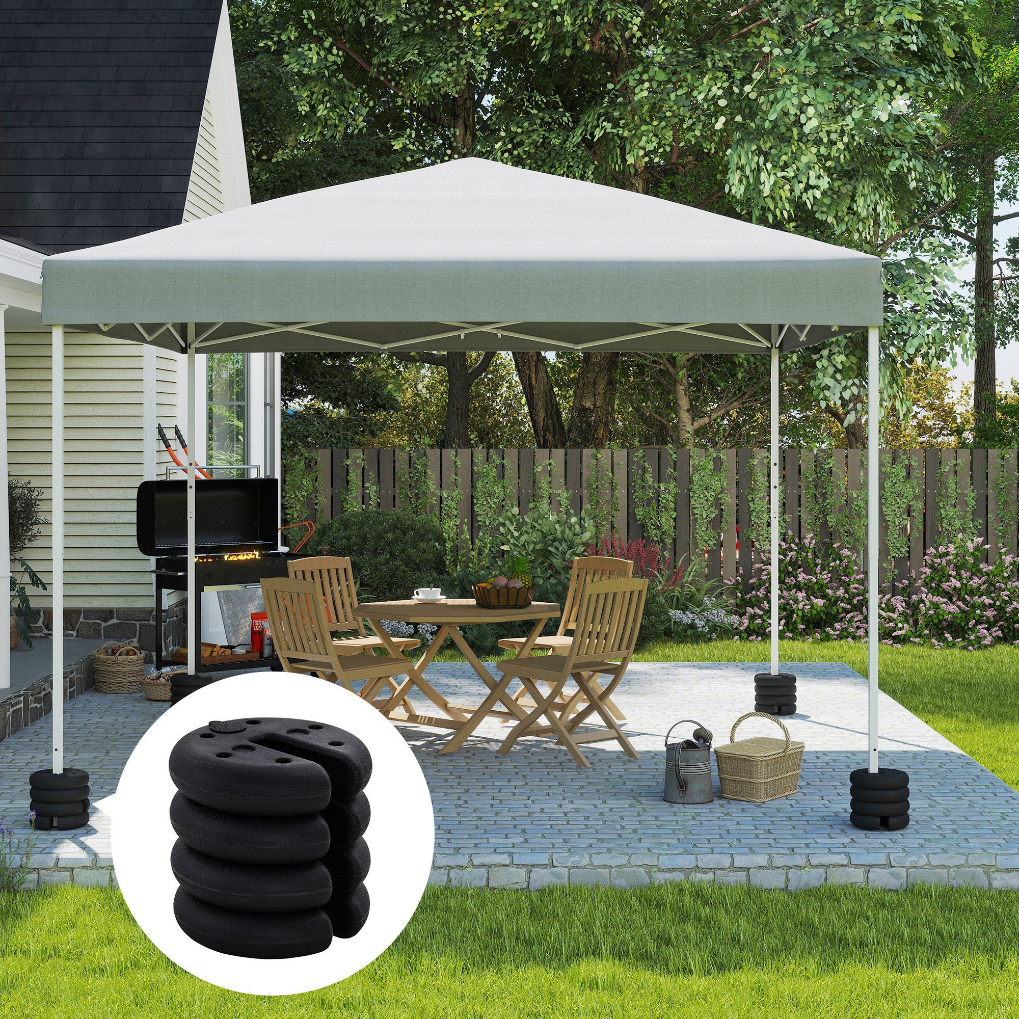Outsunny Sand Fillable Set of 4 PCs Gazebo Tent Sand  Leg Weights Marquee Party Tent Canopy Accessory