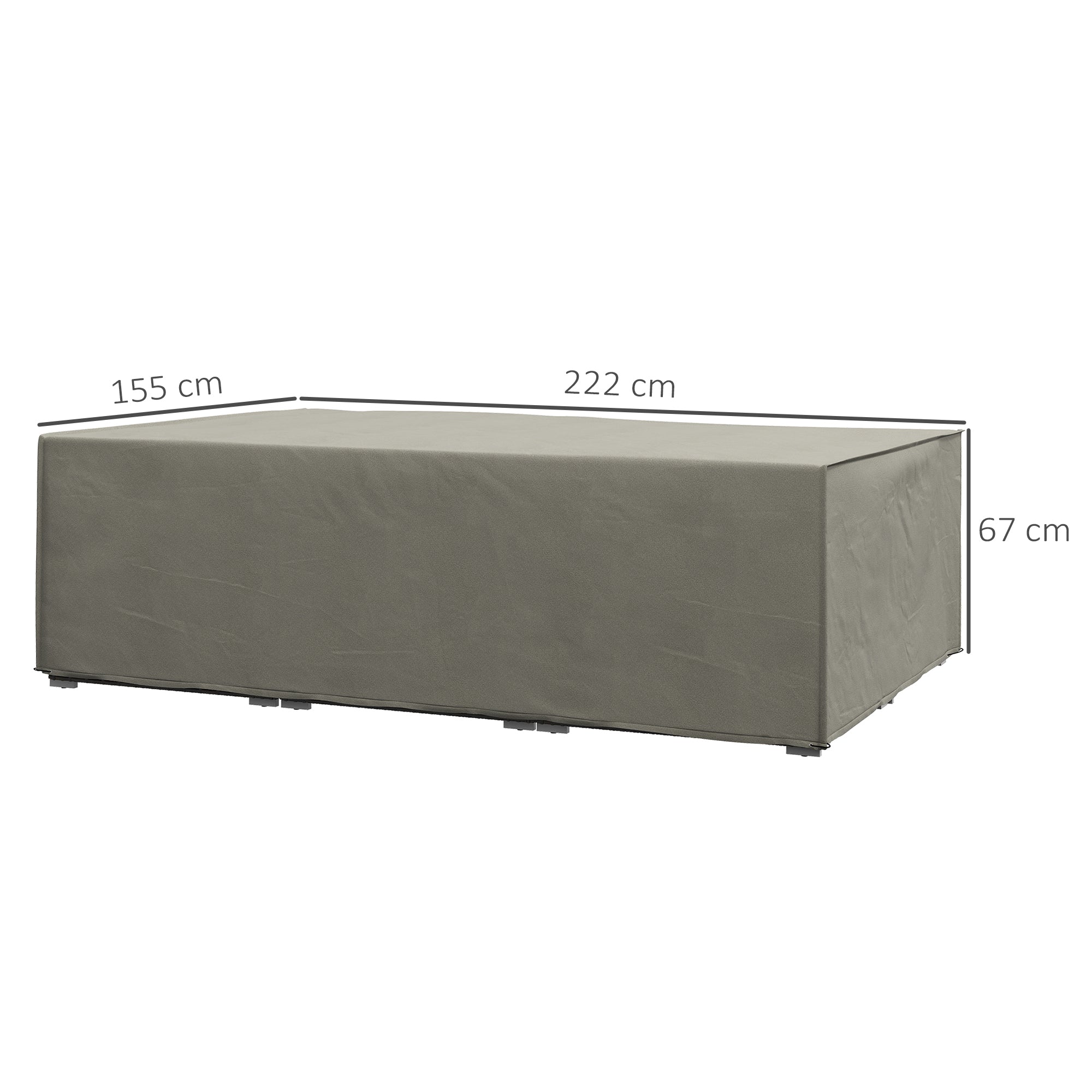 Outsunny 155 x 222cm Waterproof Furniture Cover - Grey - North Peak Garden Furniture