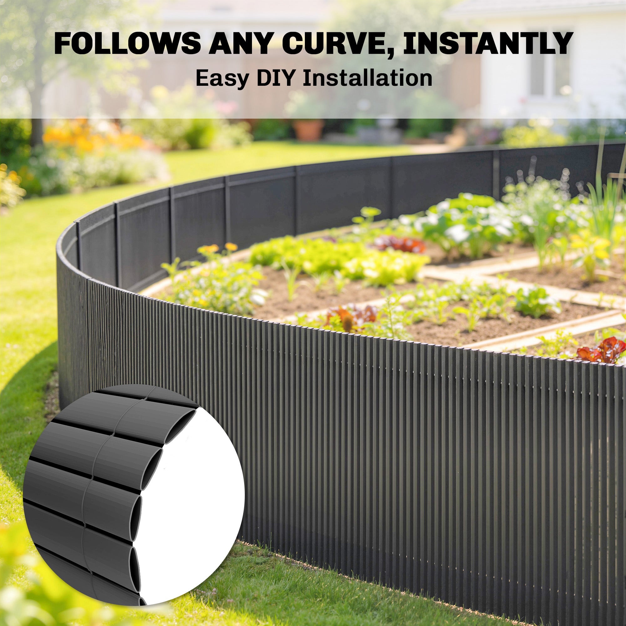 Outsunny 2Pcs Plastic Privacy Screening Fence, 1m x 5 m Waterproof Windbreak Fence, Dark Grey