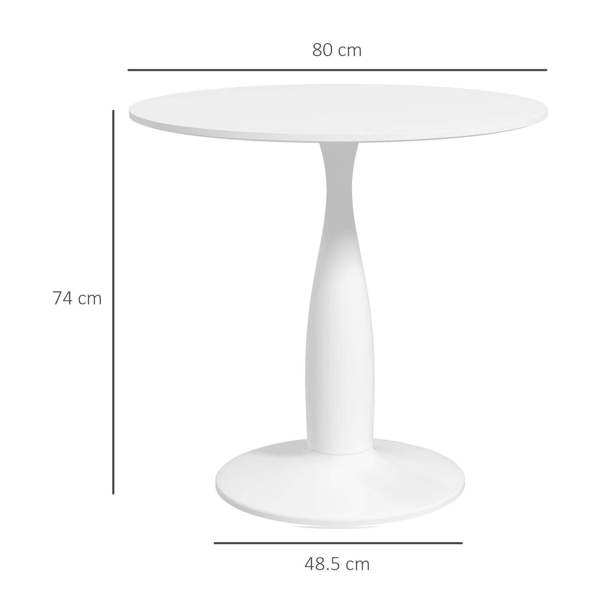 HOMCOM Round Dining Table, Modern Dining Room Table with Steel Base, Non-slip Foot Pad, Space Saving Small Dining Table - North Peak Garden Furniture