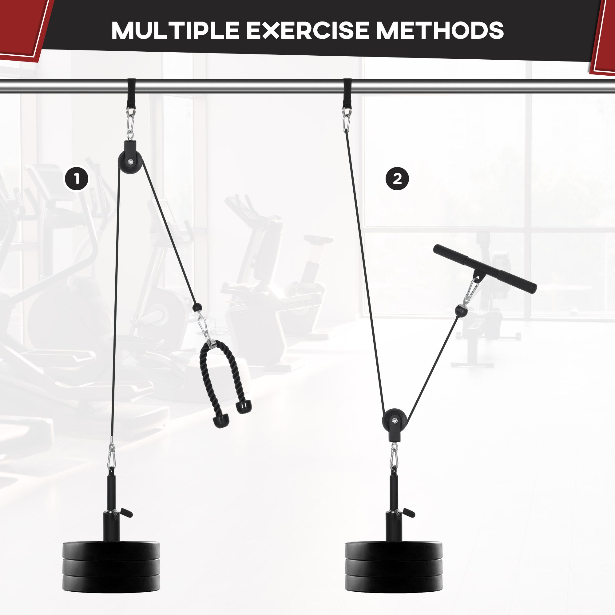 SPORTNOW Cable Machine Pulley System, Lats Pull Down System, with DIY Loading Weight Pin