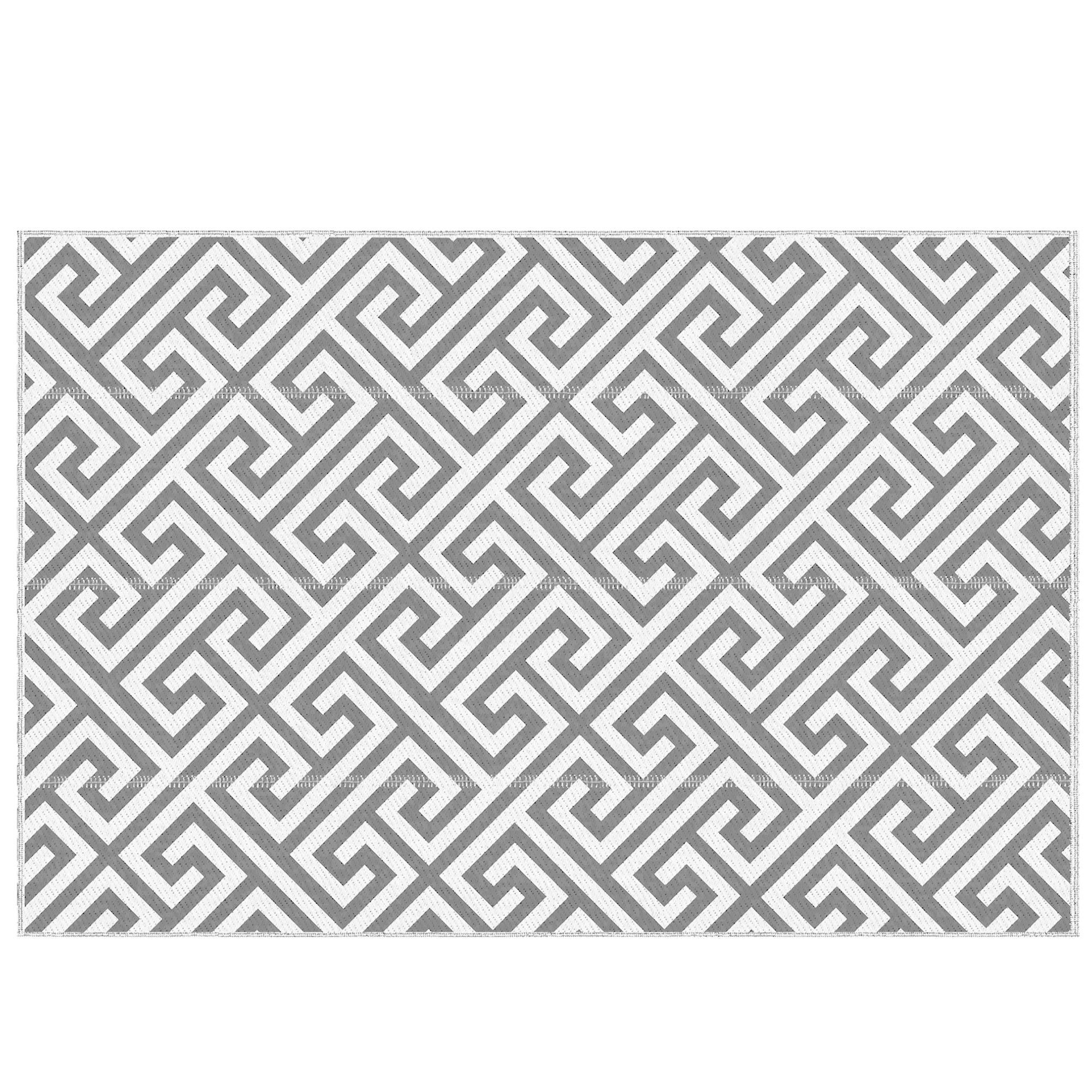 Outsunny Outdoor Rug Reversible Mat Plastic Straw Rug Portable RV Camping Mat for Garden Picnic Indoor, 152x243cm, Light Grey - North Peak Garden Furniture