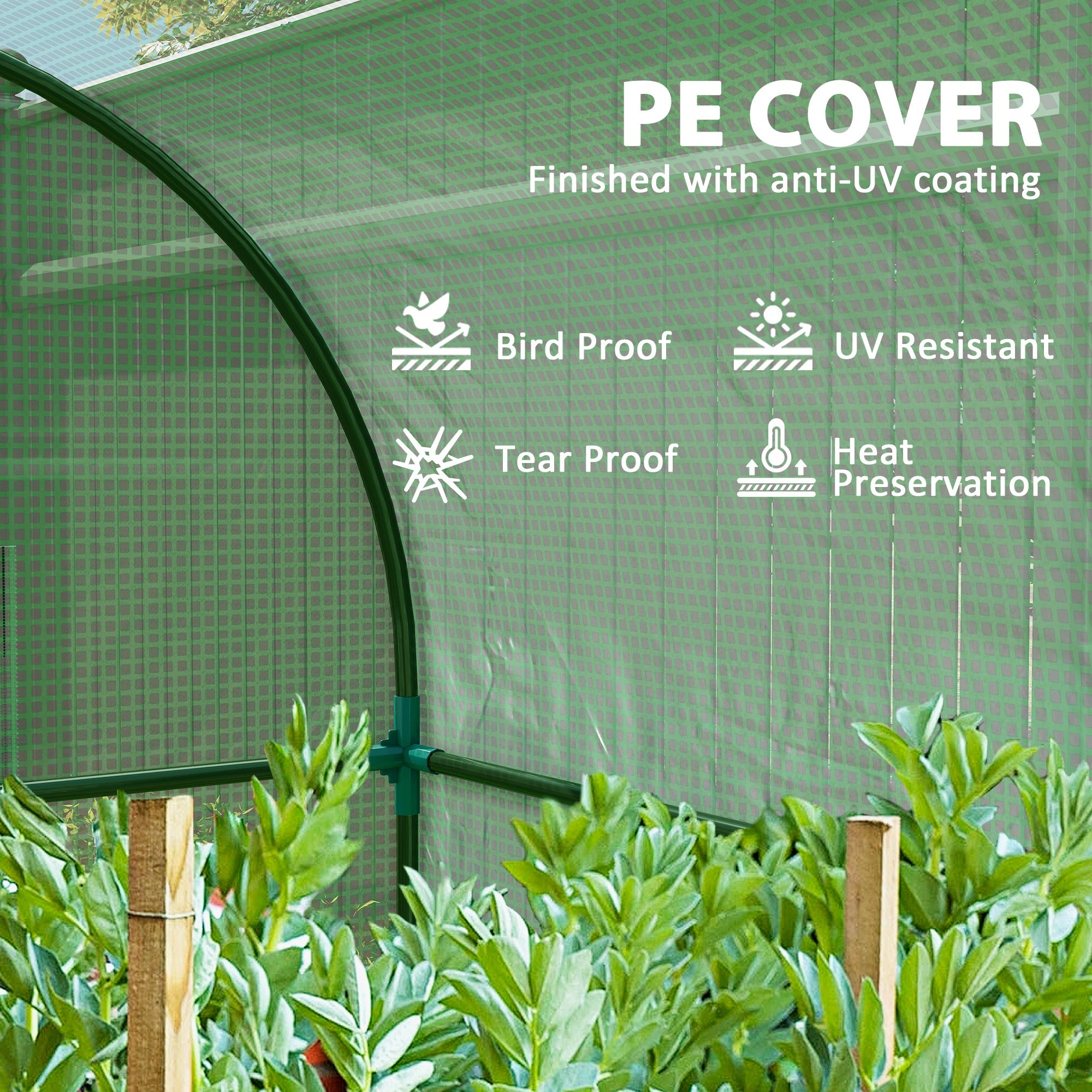 Outsunny 94 x 94cm Mini Portable Greenhouse - Green - North Peak Garden Furniture
