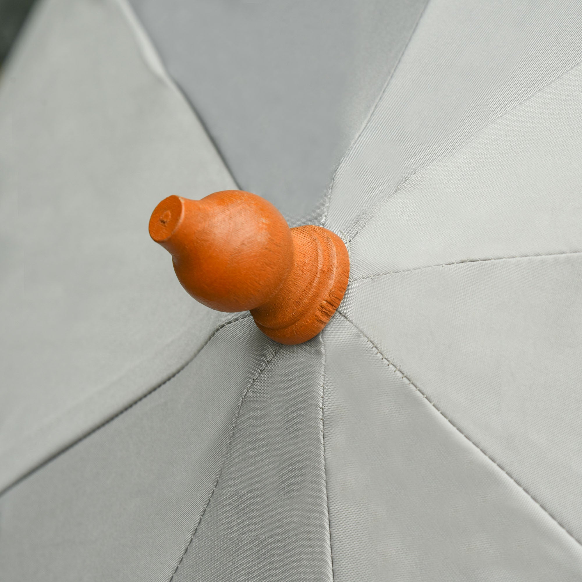 Outsunny 2.7m Elegant Wooden Frame Parasol Umbrella - Grey - North Peak Garden Furniture