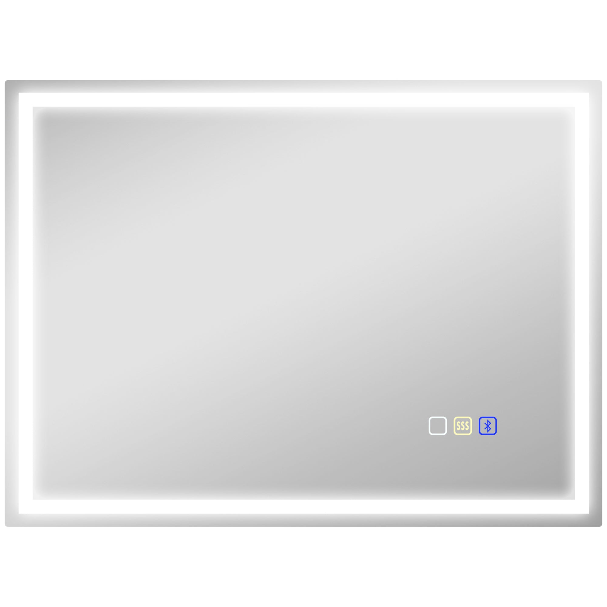 HOMCOM 60 x 80 cm Anti-Fog LED Bathroom Mirror, with Bluetooth - Silver Tone - North Peak Garden Furniture