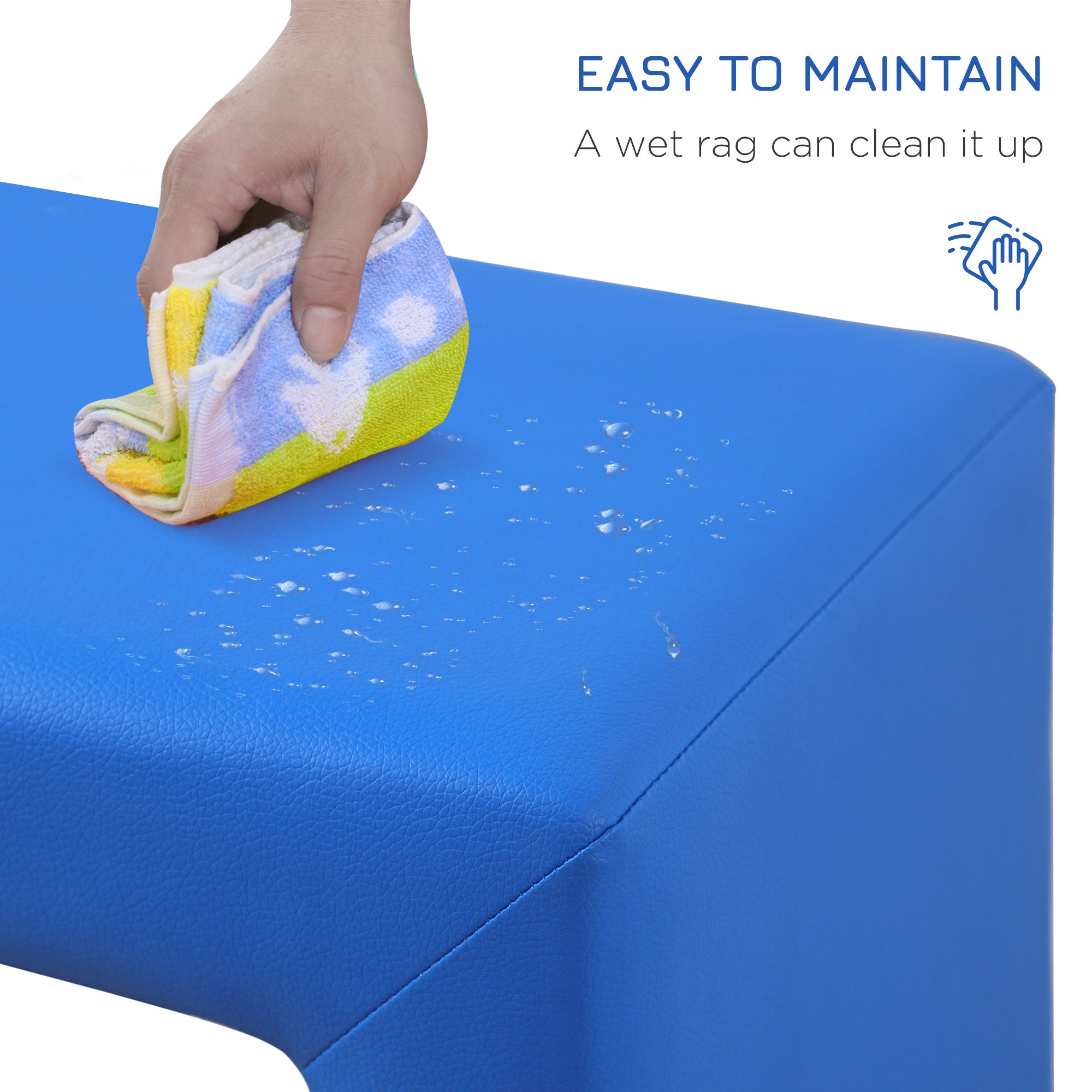 HOMCOM 2 In 1 Toddler Sofa Chair, 48 x 44 x 41 cm, for Game Relax Playroom, Blue - North Peak Garden Furniture