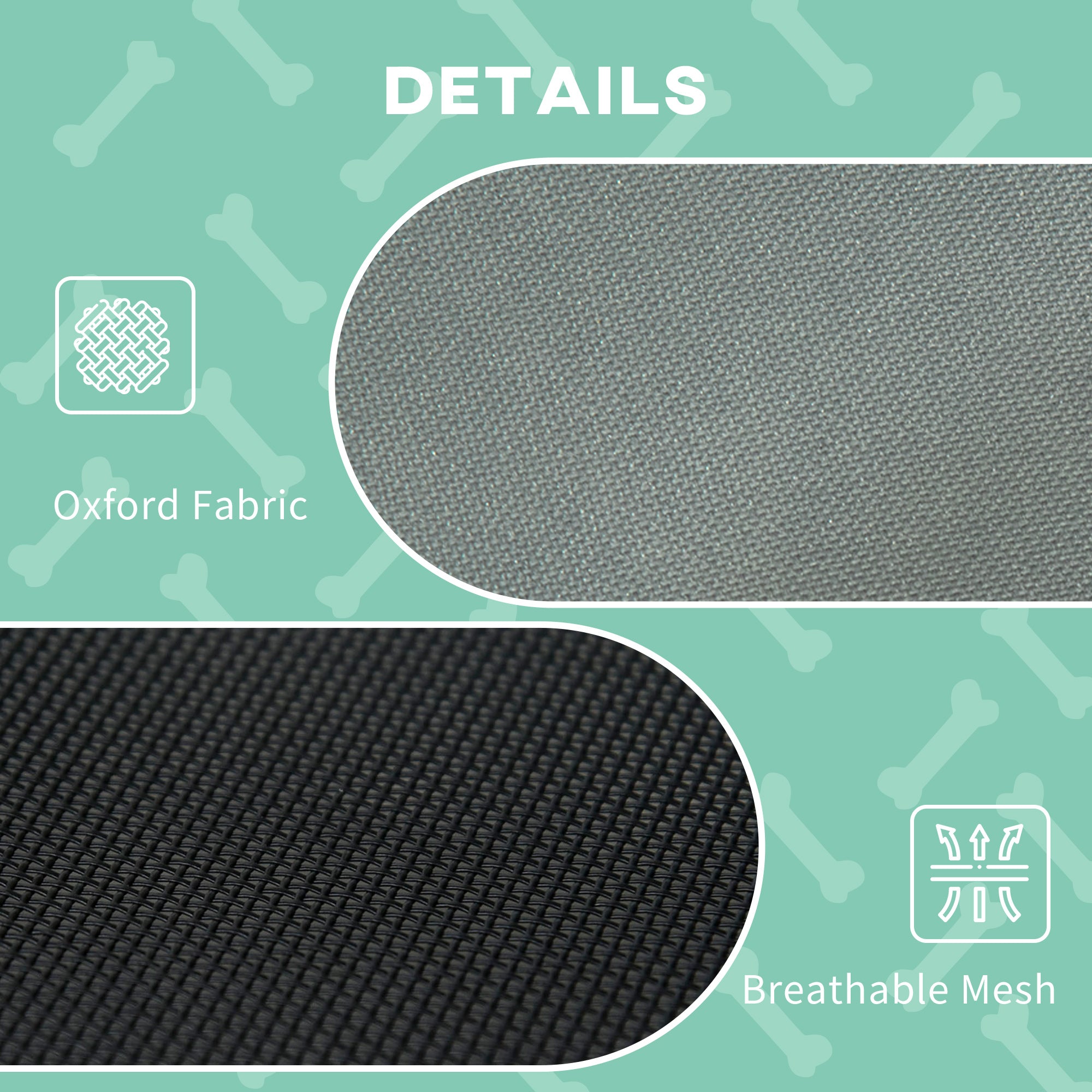 PawHut Raised Dog Bed Waterproof Elevated Pet Cot with Breathable Mesh UV Protection Canopy Grey, for Large Dogs, 92 x 76 x 90cm - North Peak Garden Furniture