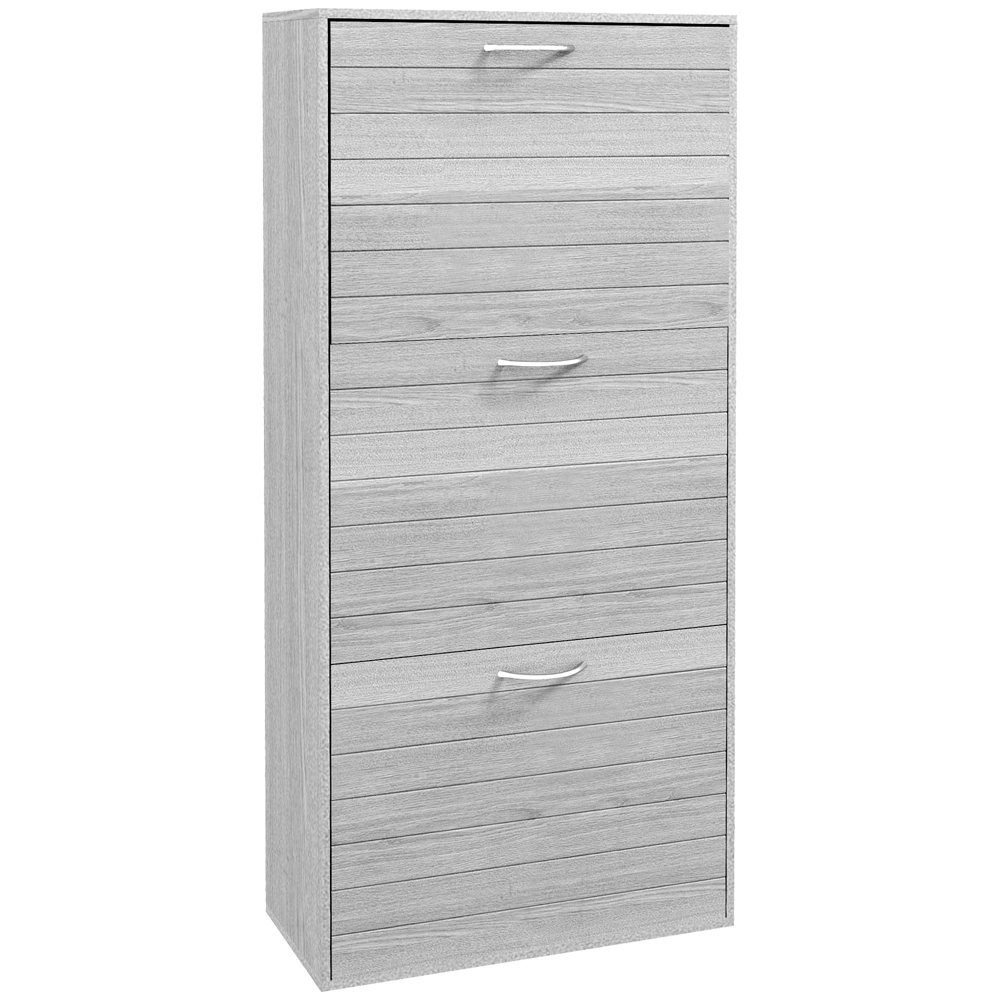 HOMCOM Shoe Storage Cabinet with 3 Flip Drawers, Narrow and Slim, 12 Pair of Shoes Organizer for Hallway, Entryway - North Peak Garden Furniture