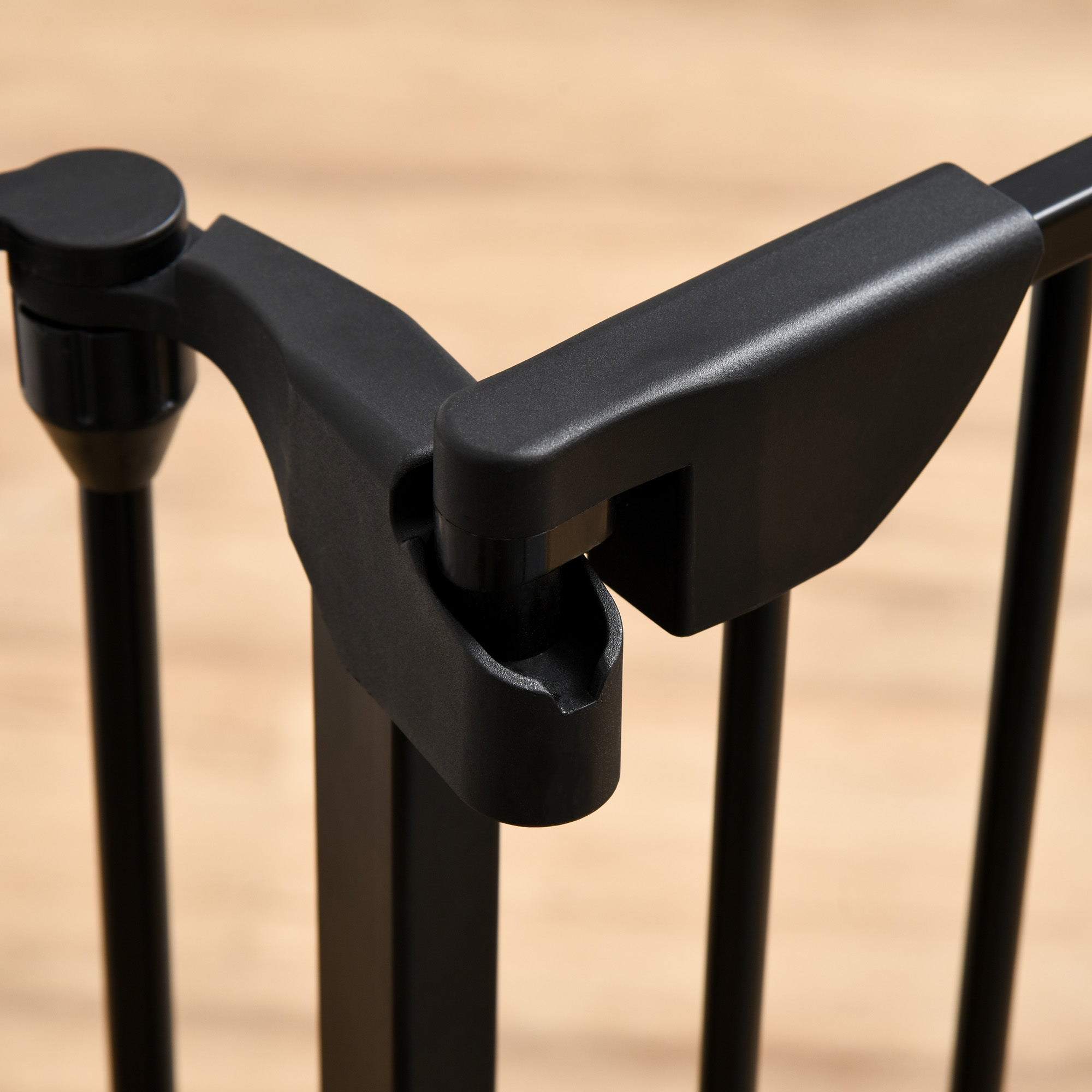 PawHut 5 Panels Pet Playpen Metal Fence w/ Walk Through Door - Black - North Peak Garden Furniture