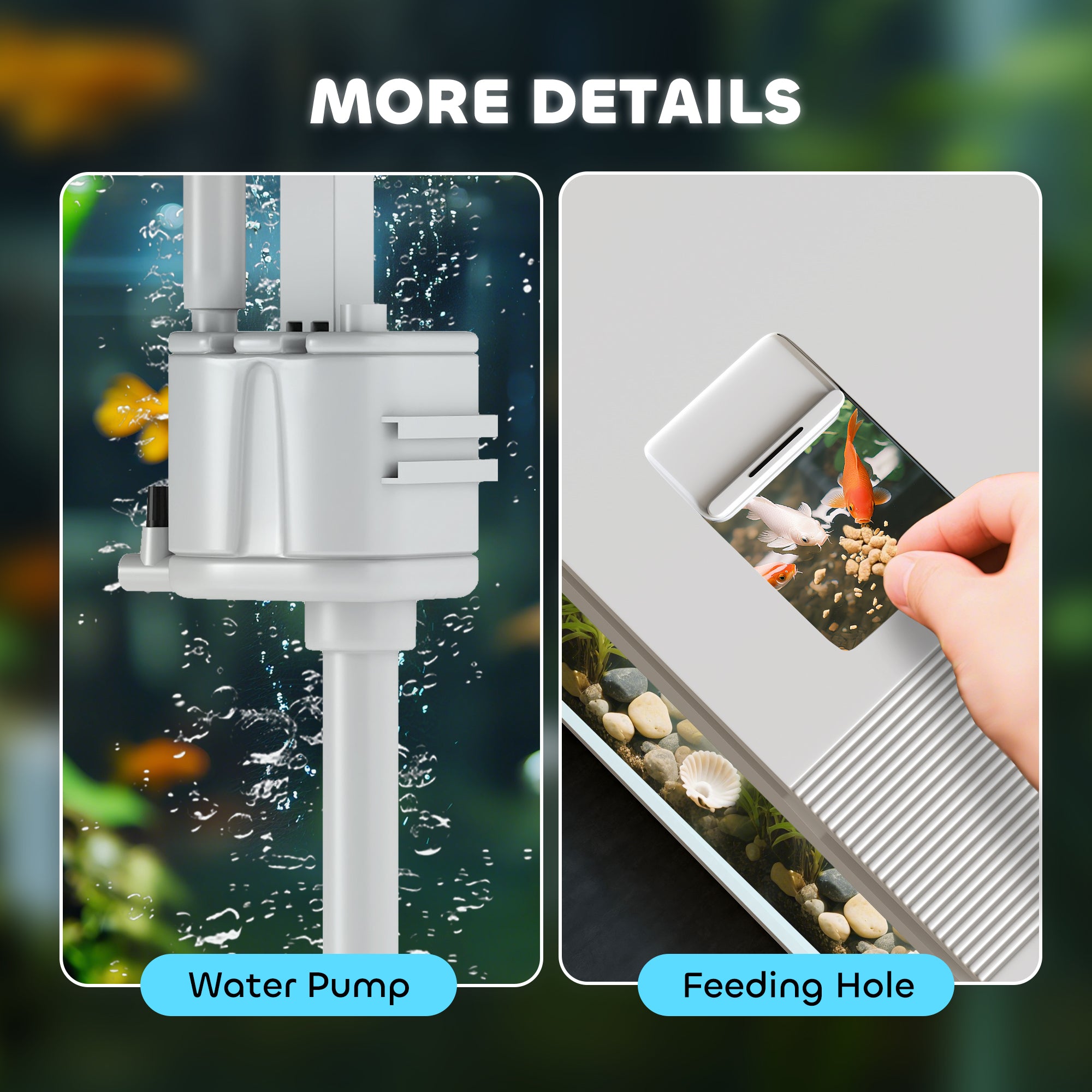 PawHut 26L Glass Fish Tank with Filter System, LED Lights, Water Pump, White - North Peak Garden Furniture