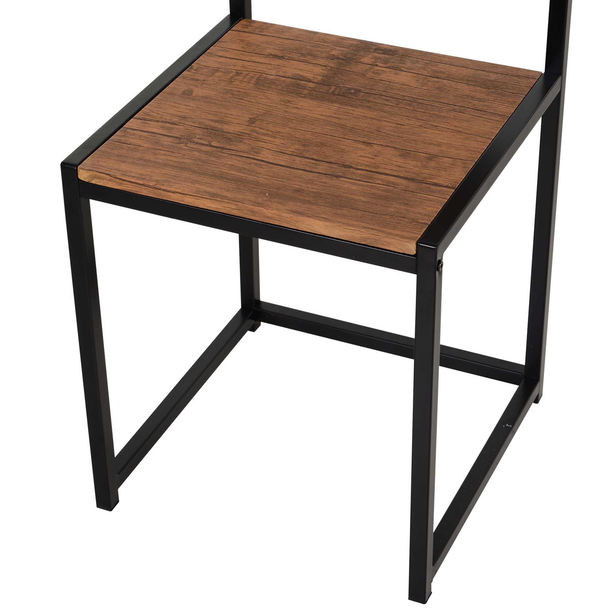 HOMCOM Dining Table and Chairs Set 2, Dining Room Sets, Rectangular Space Saving Table and 2 Chairs for Compact Kitchens, Steel Frame, Natural - North Peak Garden Furniture