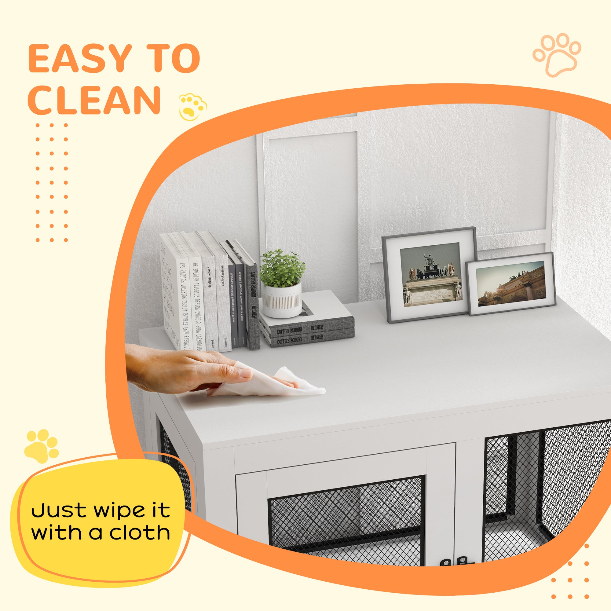 PawHut 2-in-1 Dog Cage & Side Table, with Two Doors, Cushion, for Large Dogs - North Peak Garden Furniture