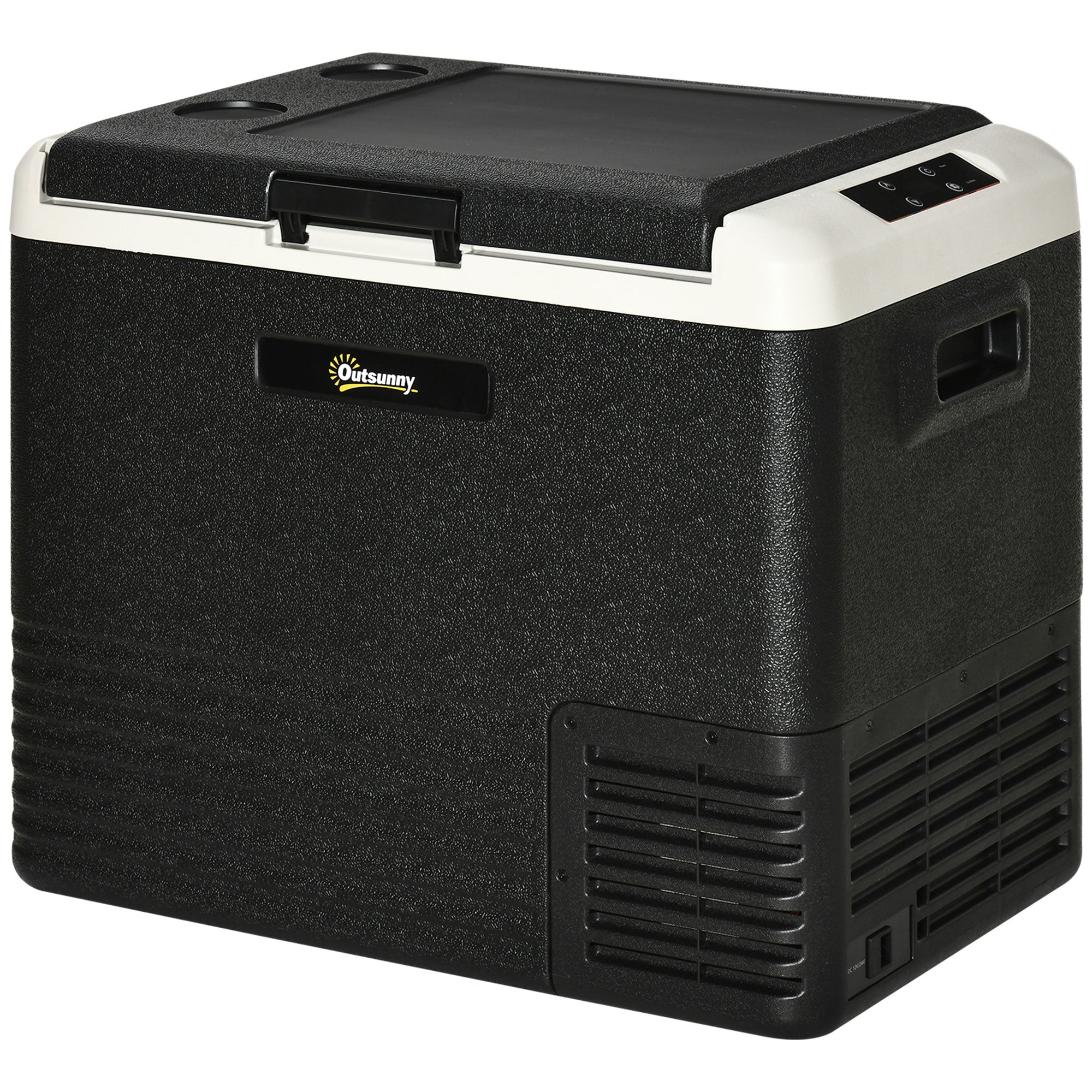 Outsunny 50L Car Refrigerator, Portable Compressor Car Fridge Freezer, Electric Cooler Box with 12/24V DC and 110-240V AC for Camping, Driving, Picnic, Down to -20℃ - North Peak Garden Furniture