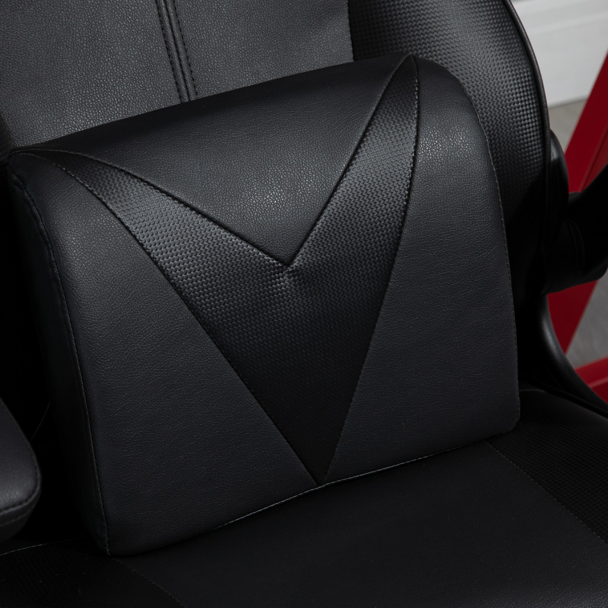 Vinsetto Video Game Chair with Lumbar Support, Racing Style Home Office Chair, Computer Chair with Swivel Base, Flip-up Armrest and Headrest, Black - North Peak Garden Furniture