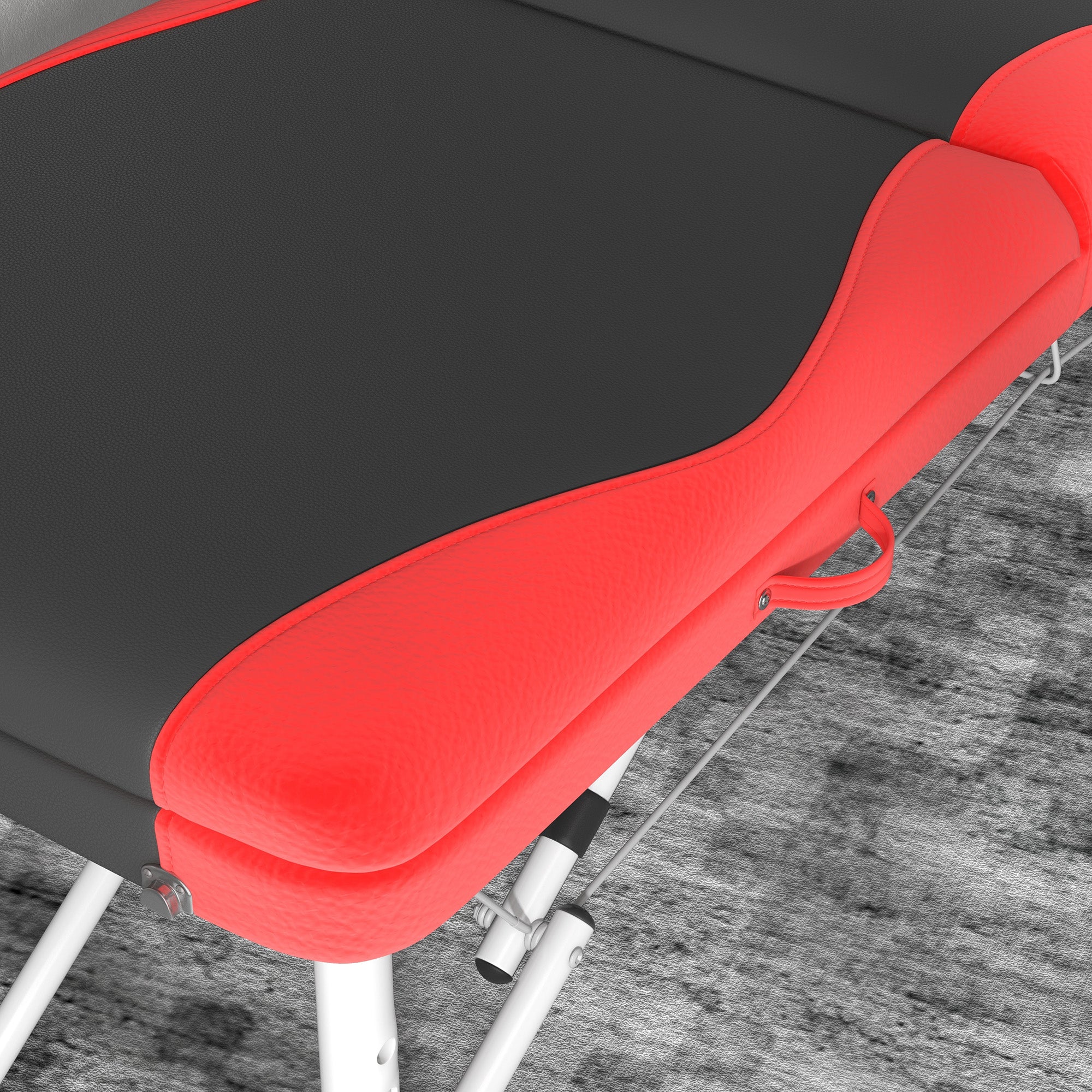 HOMCOM Foldable Massage Table Professional Salon SPA Facial Couch Bed Black and Red - North Peak Garden Furniture