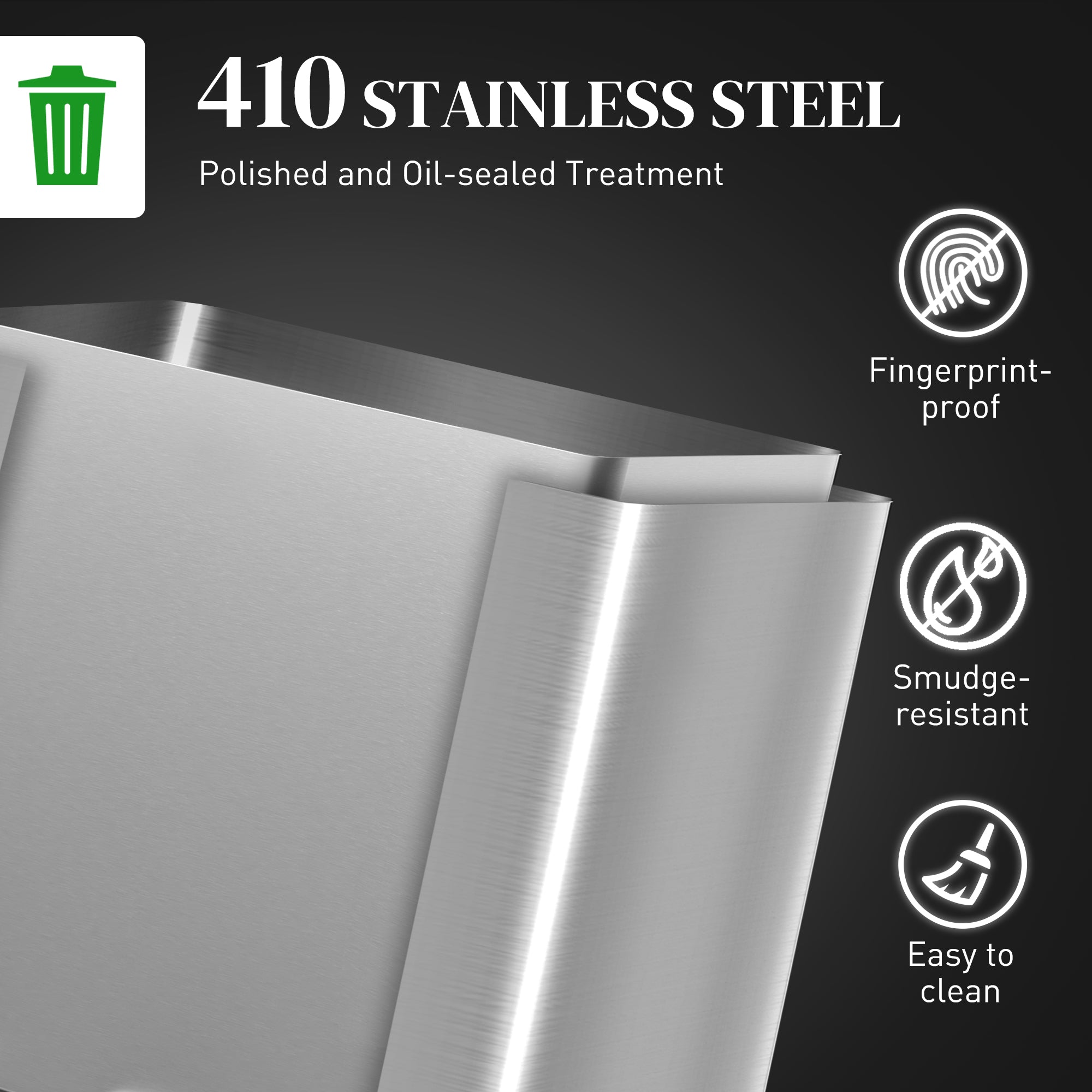 HOMCOM 34L Double Compartment Kitchen Bin, with Soft-Close Lid - North Peak Garden Furniture