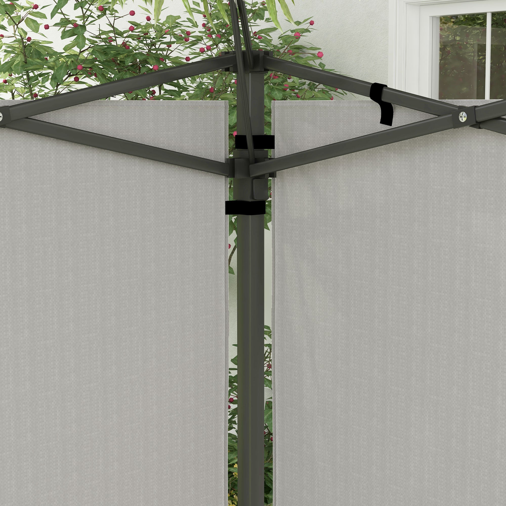 Outsunny Gazebo Side Panels, Sides Replacement with Window for 3x3(m) or 3x6m Gazebo Canopy, 2 Pack, White - North Peak Garden Furniture