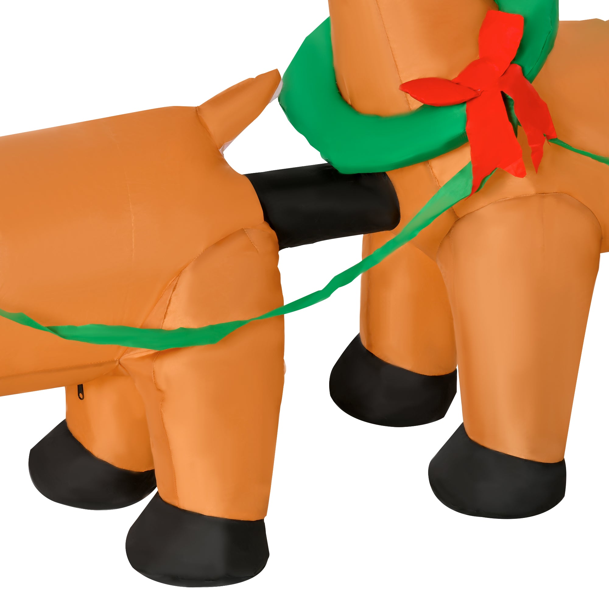 HOMCOM 8ft Christmas Inflatable Santa Claus on Sleigh, LED Lighted for Home Indoor Outdoor Garden Lawn Decoration Party Prop - North Peak Garden Furniture