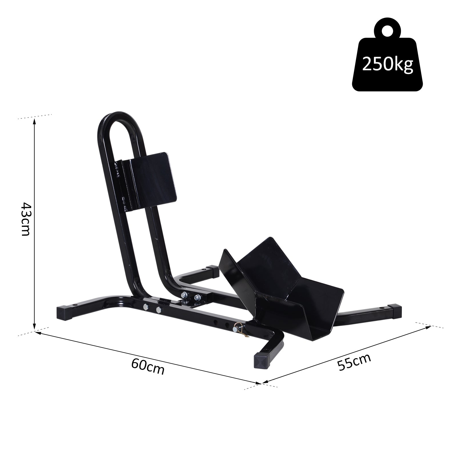 HOMCOM Metal Motorcycle Motorbike Wheel Chock Locking Stand System 17”,19”,21”/43,48,51 Cm Front Wheels Steel Adjustable Fixing Tyre Holder Support - North Peak Garden Furniture