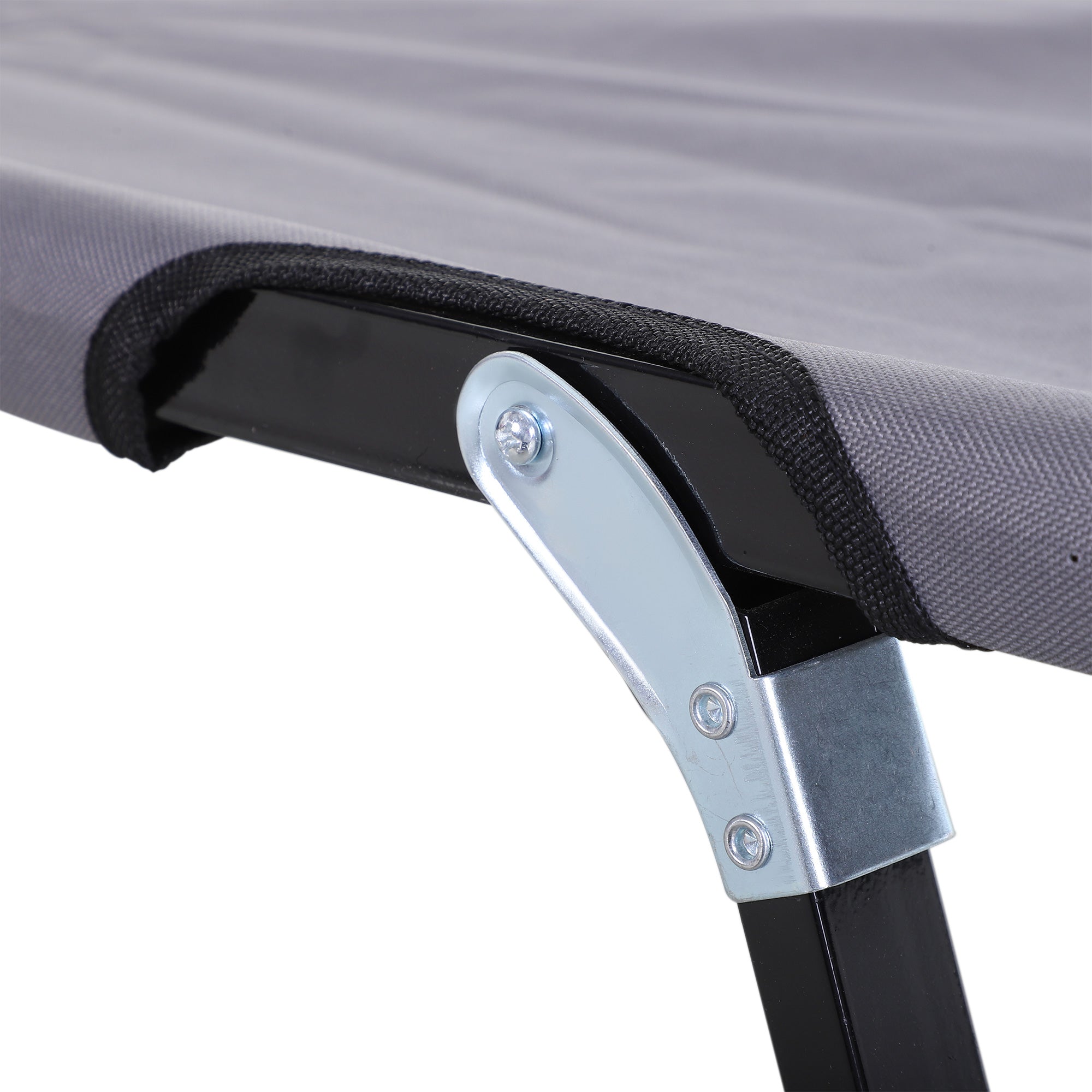 Outsunny Double Camping Cot Bed, with Bag - Grey - North Peak Garden Furniture