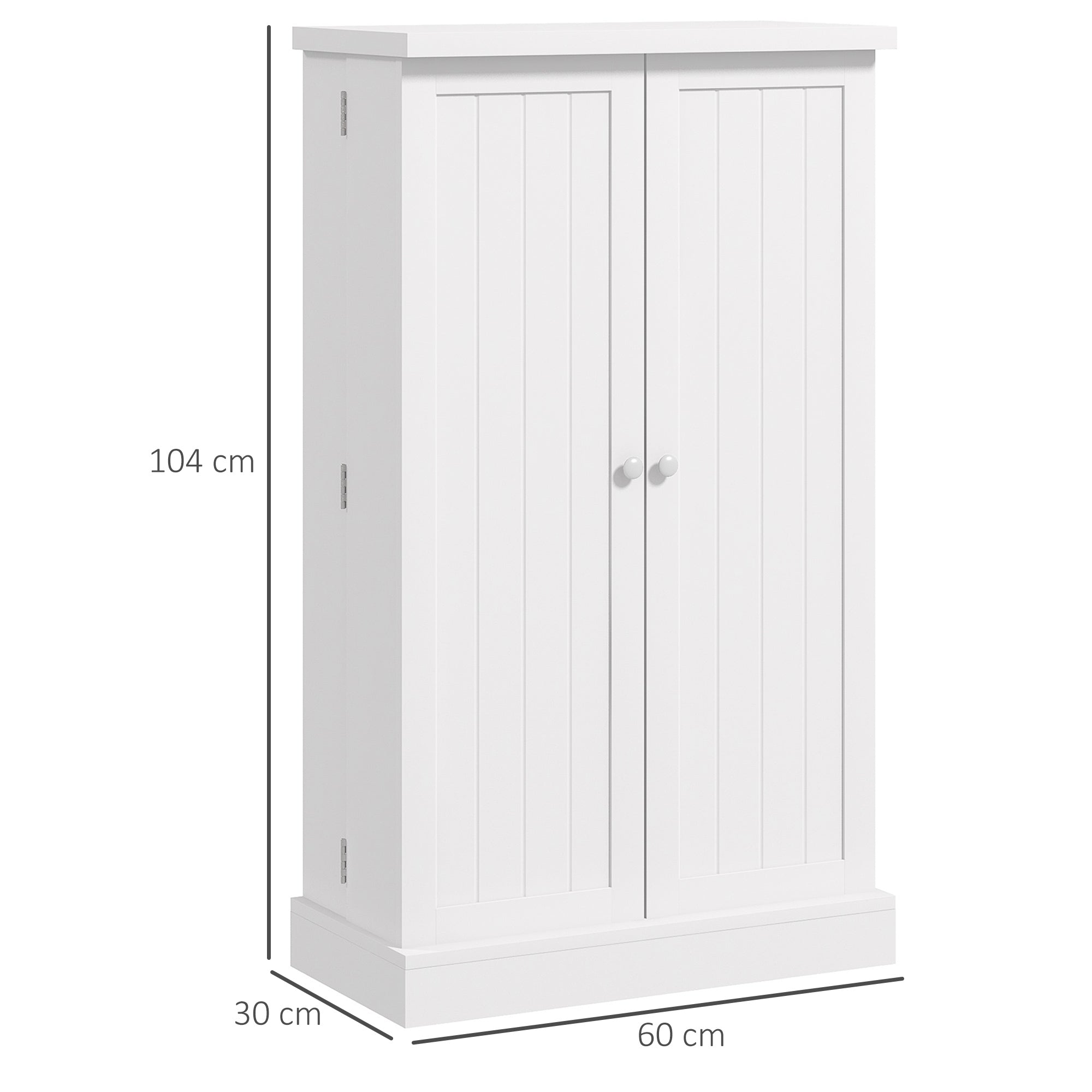 HOMCOM Freestanding Multi-Storage Kitchen Cupboard with Adjustable Shelves White - North Peak Garden Furniture