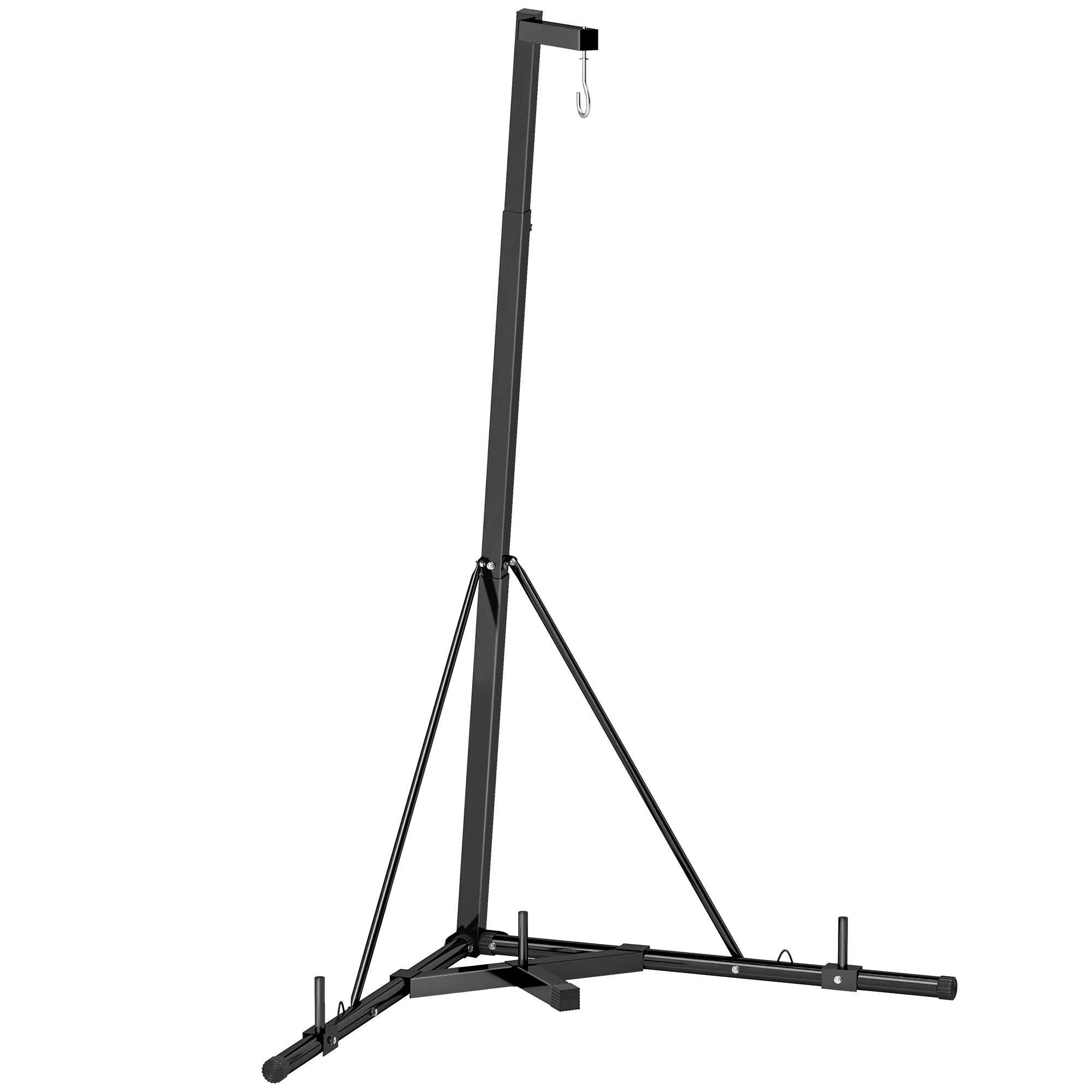 SPORTNOW Foldable Punch Bag Stand for Heavy Bag, Speed Bag, Freestanding and Adjustable - Black