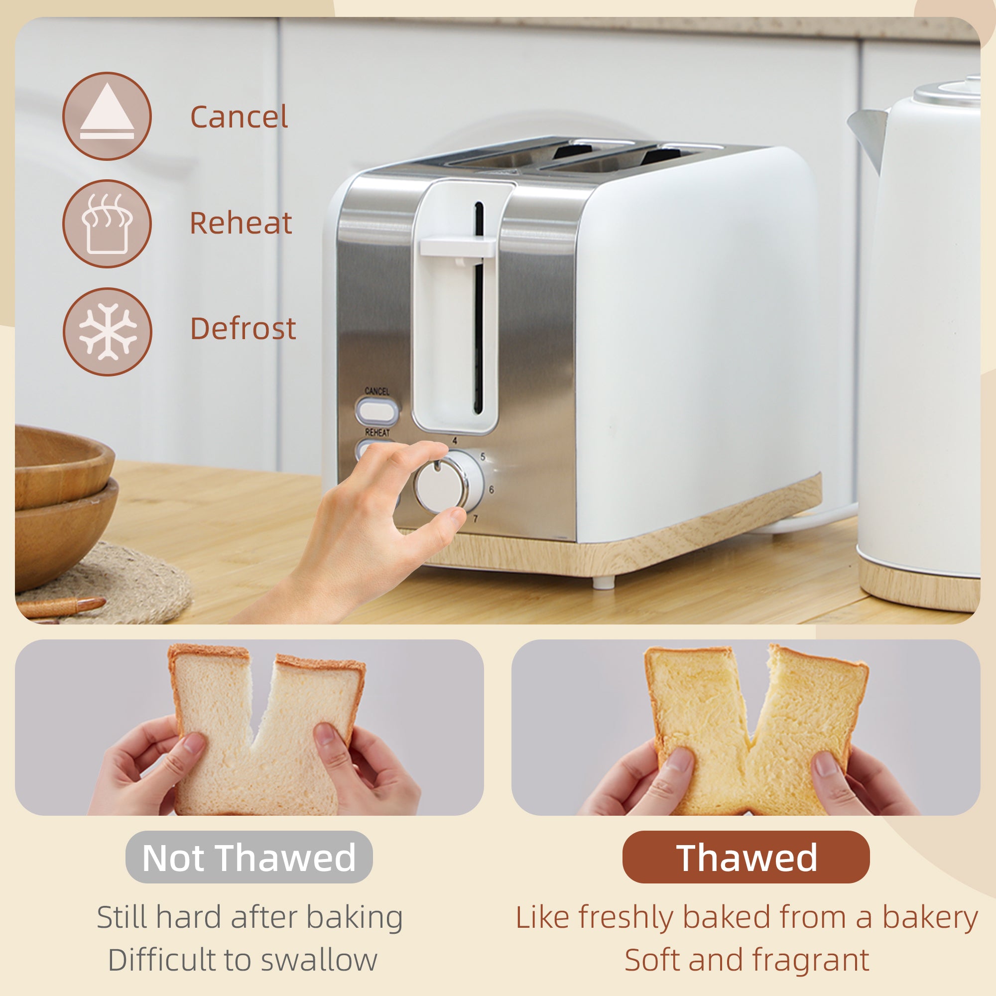 HOMCOM Kettle and Toaster Set, 1.7L 3000W Fast Boil Kettle & 2 Slice Toaster Kitchen Set with 7 Level Browning Controls, Defrost, Reheat, Auto Off, Boil-dry Protection, White - North Peak Garden Furniture
