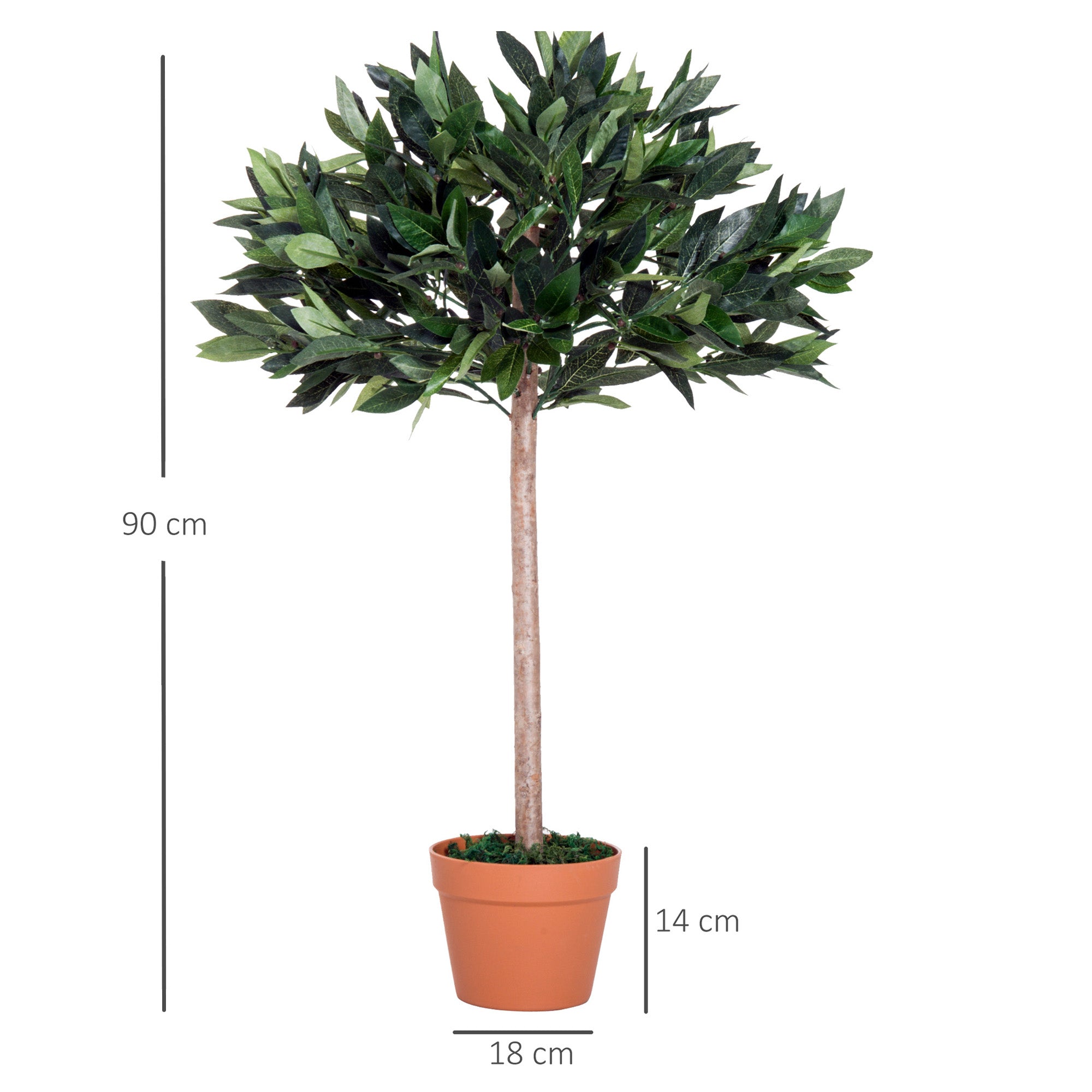 Outsunny 3ft Artificial Olive Tree Indoor Plant Greenery for Home Office Potted in An Orange Pot Set of 2 - North Peak Garden Furniture