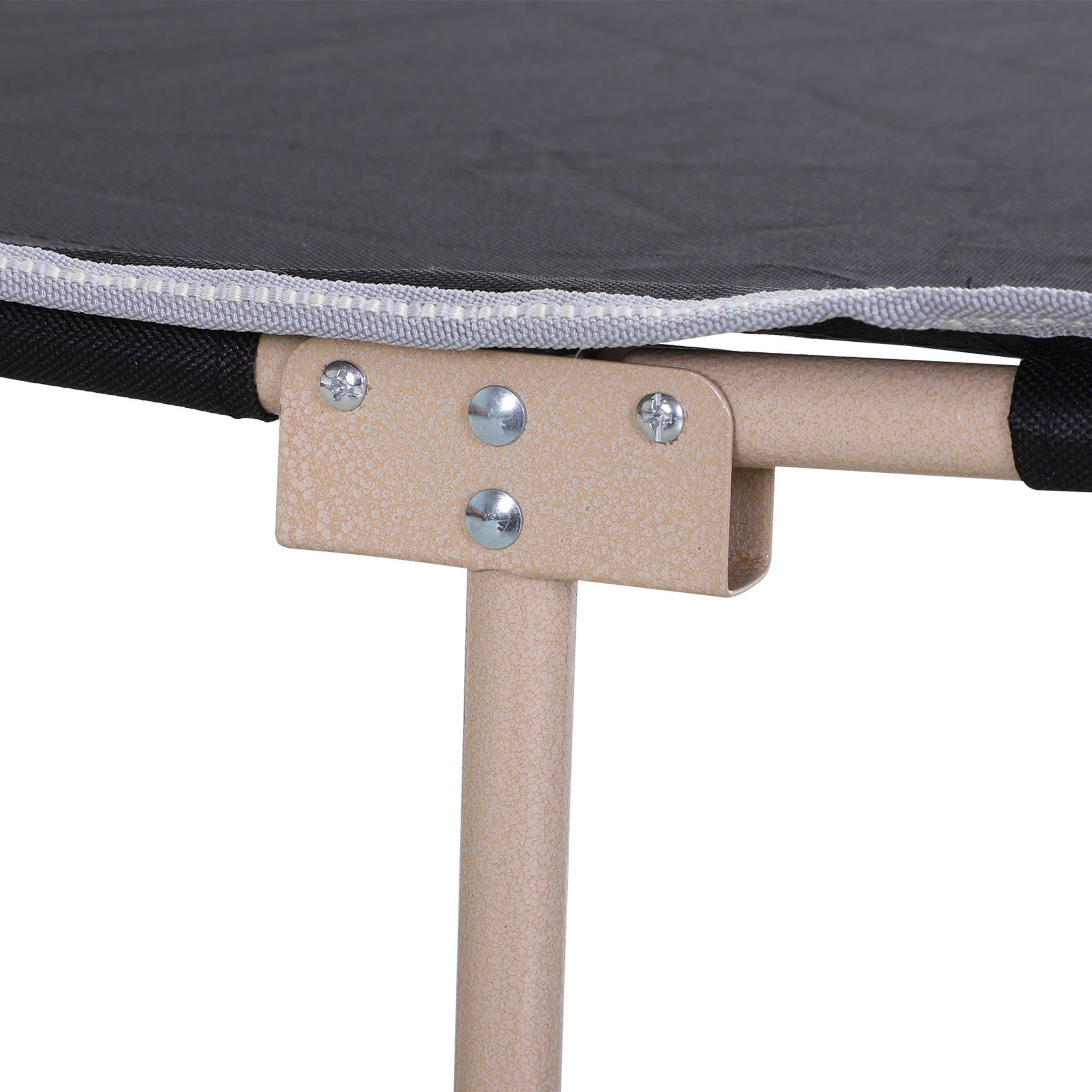 Outsunny Single Person Camping Bed Folding Cot Outdoor Patio Portable Military Sleeping Bed Travel Guest Leisure Fishing with Side Pocket and Carry Bag - Black - North Peak Garden Furniture